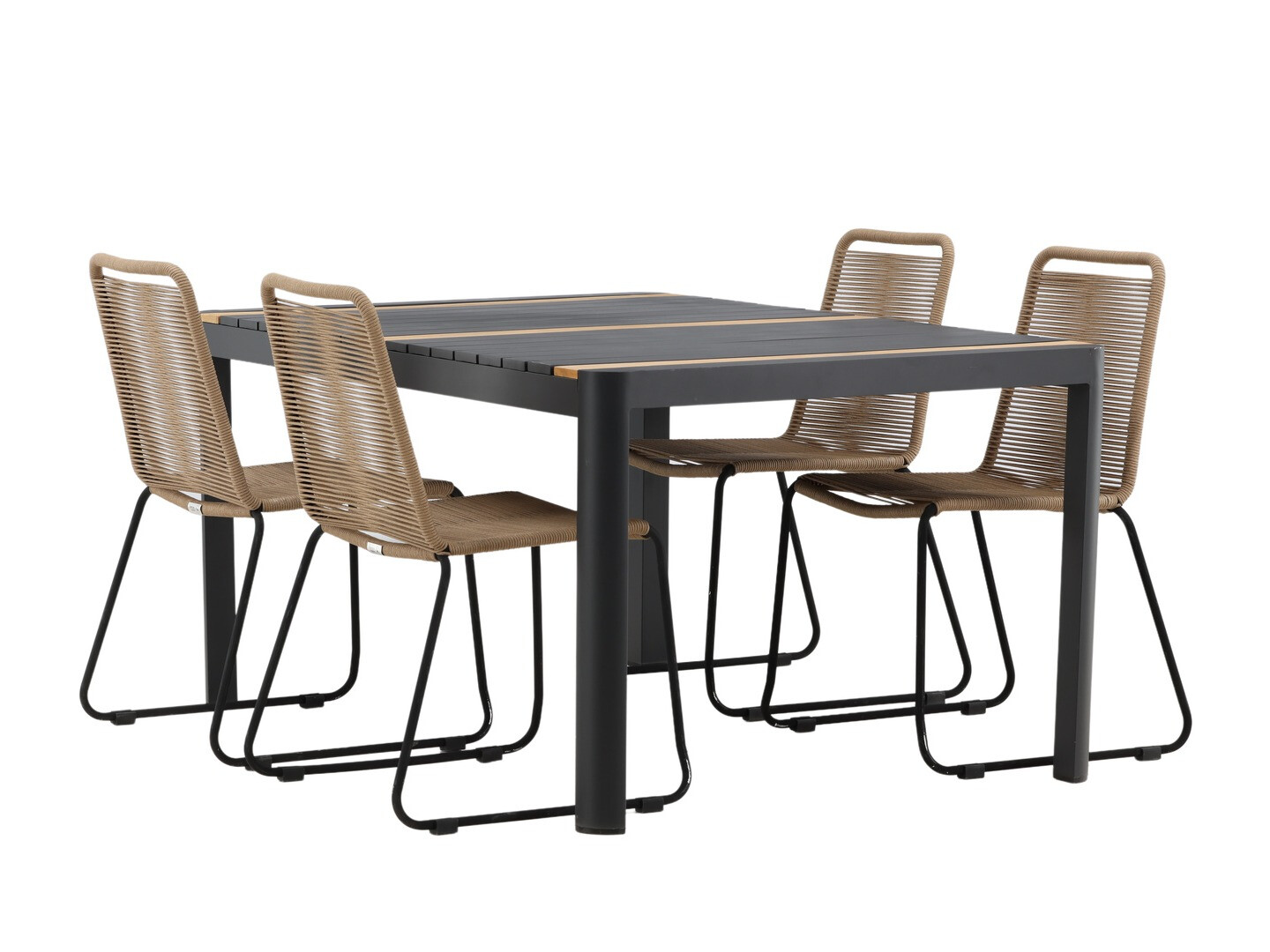 Conjunto de mesa y sillas Dallas 4671 (Negro)