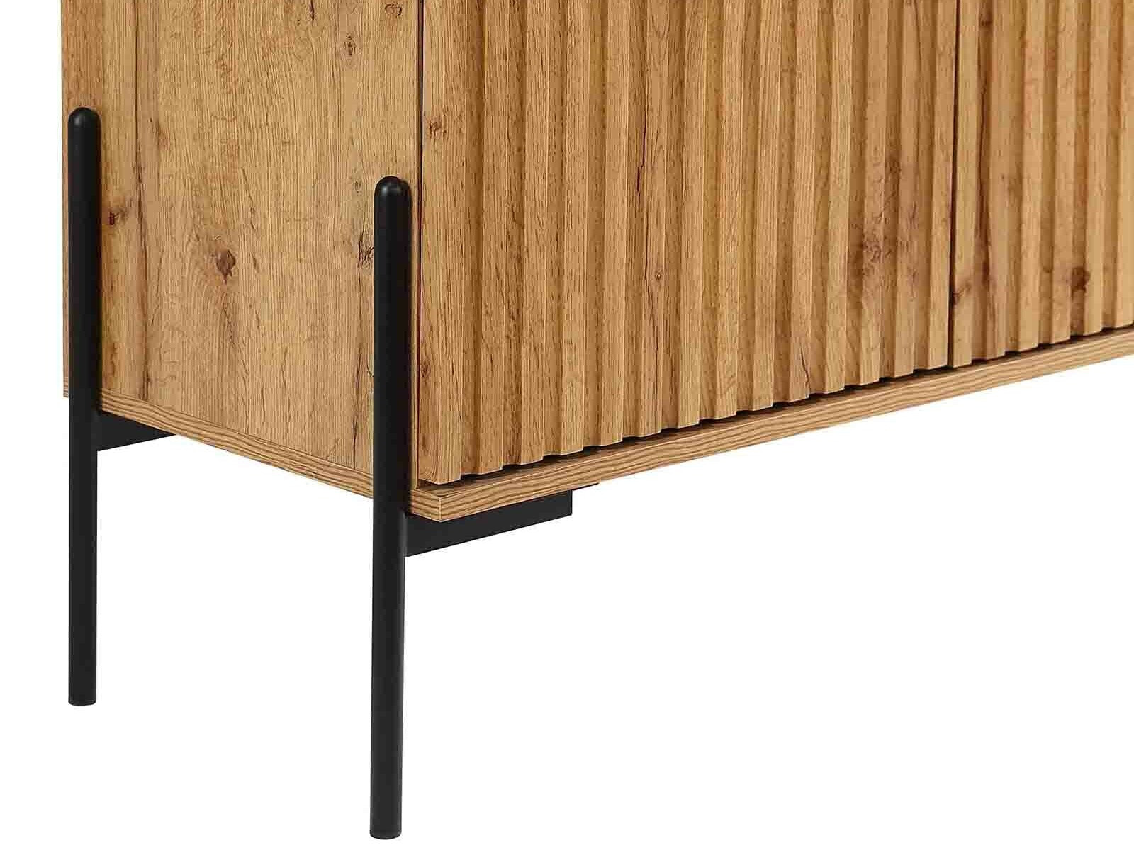 Mueble TV Denton 1188 (Negro + Roble wotan)