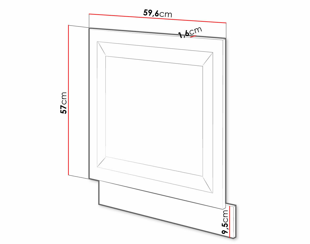 Puerta del lavavajillas Retro White 145