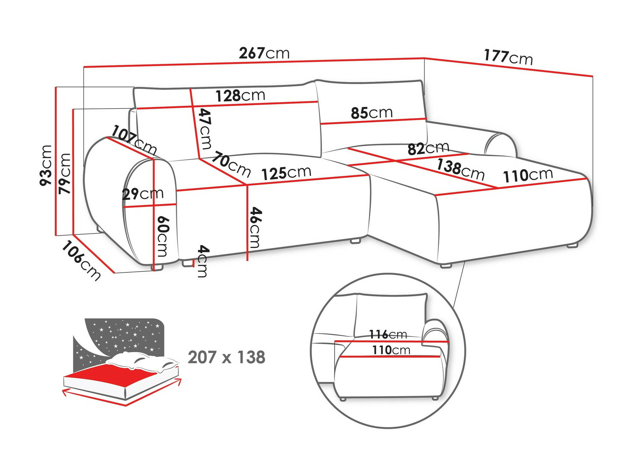 Sofá rinconero TrendyNest 103 (Tilia 17)