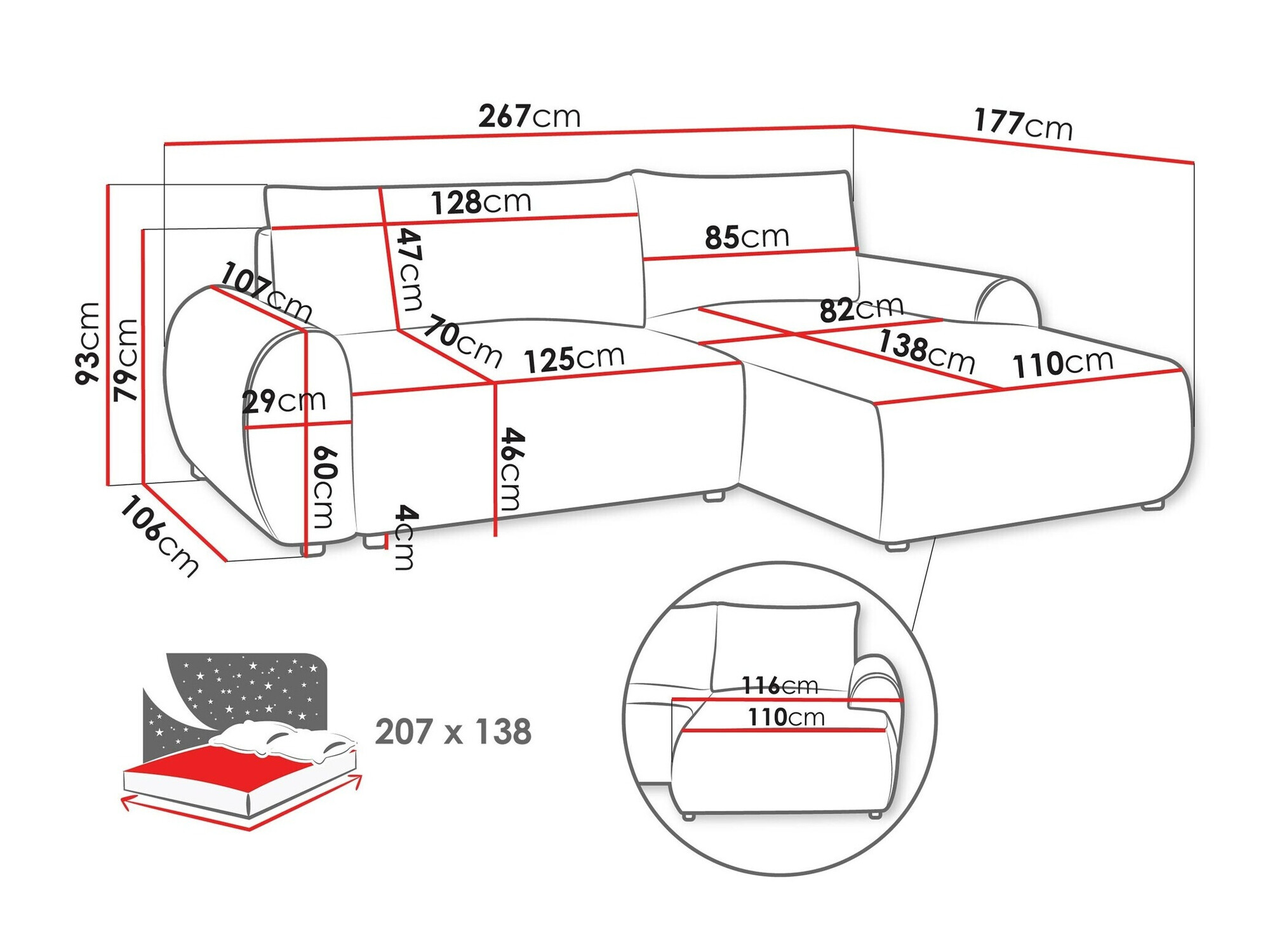 Sofá rinconero TrendyNest 103 (Tilia 17)