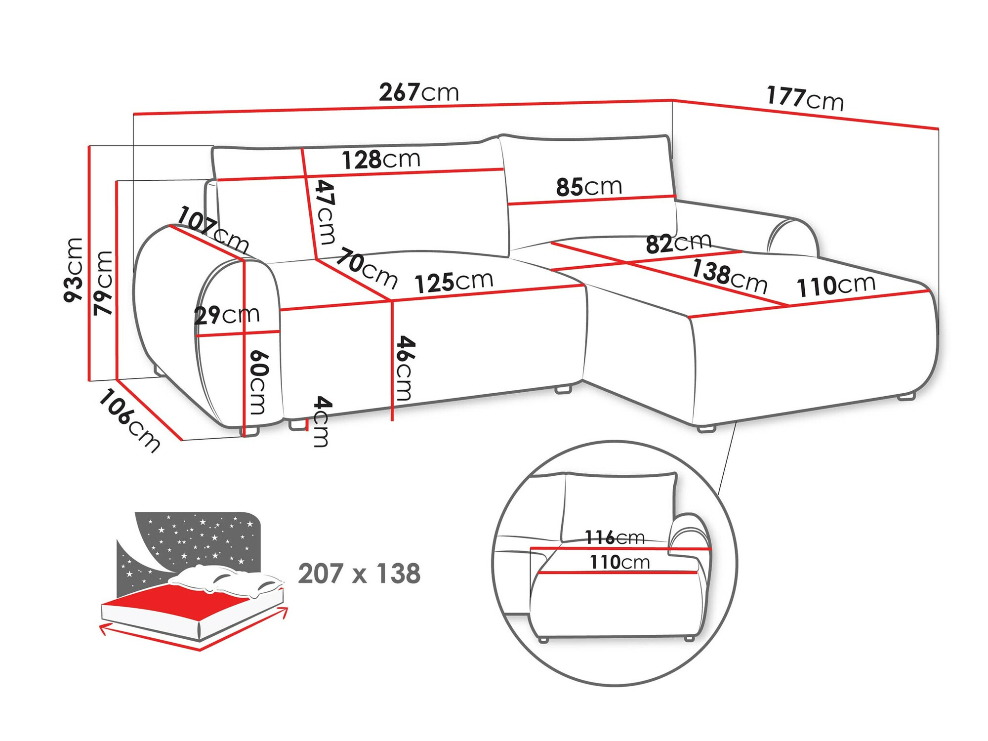 Sofá rinconero TrendyNest 103 (Tilia 90)