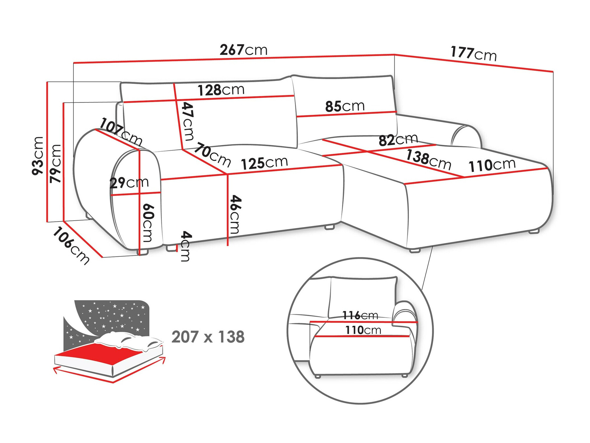 Sofá rinconero TrendyNest 103 (Tilia 90)