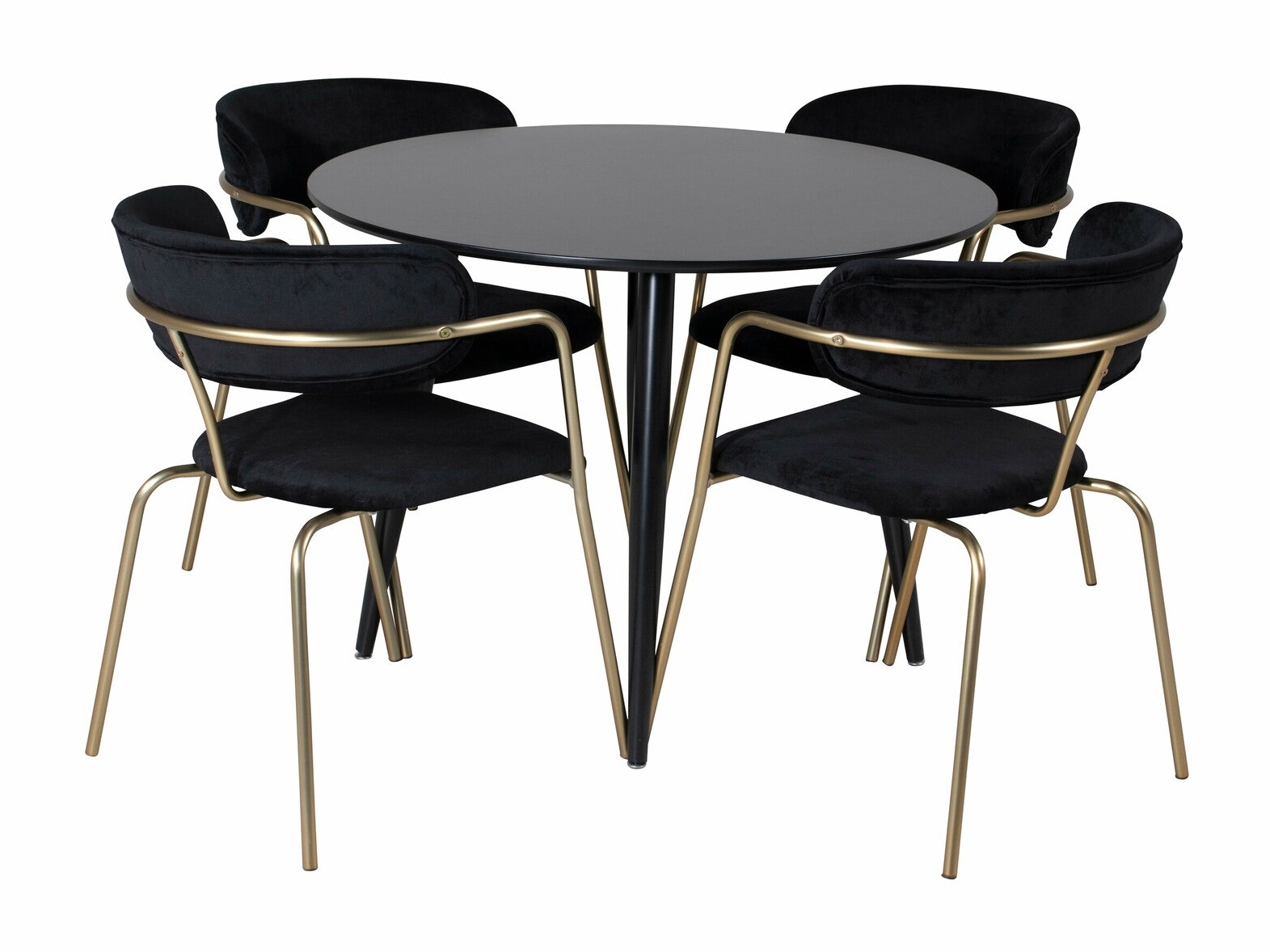 Conjunto de mesas y sillas para comedor Dallas 4687 (Negro)