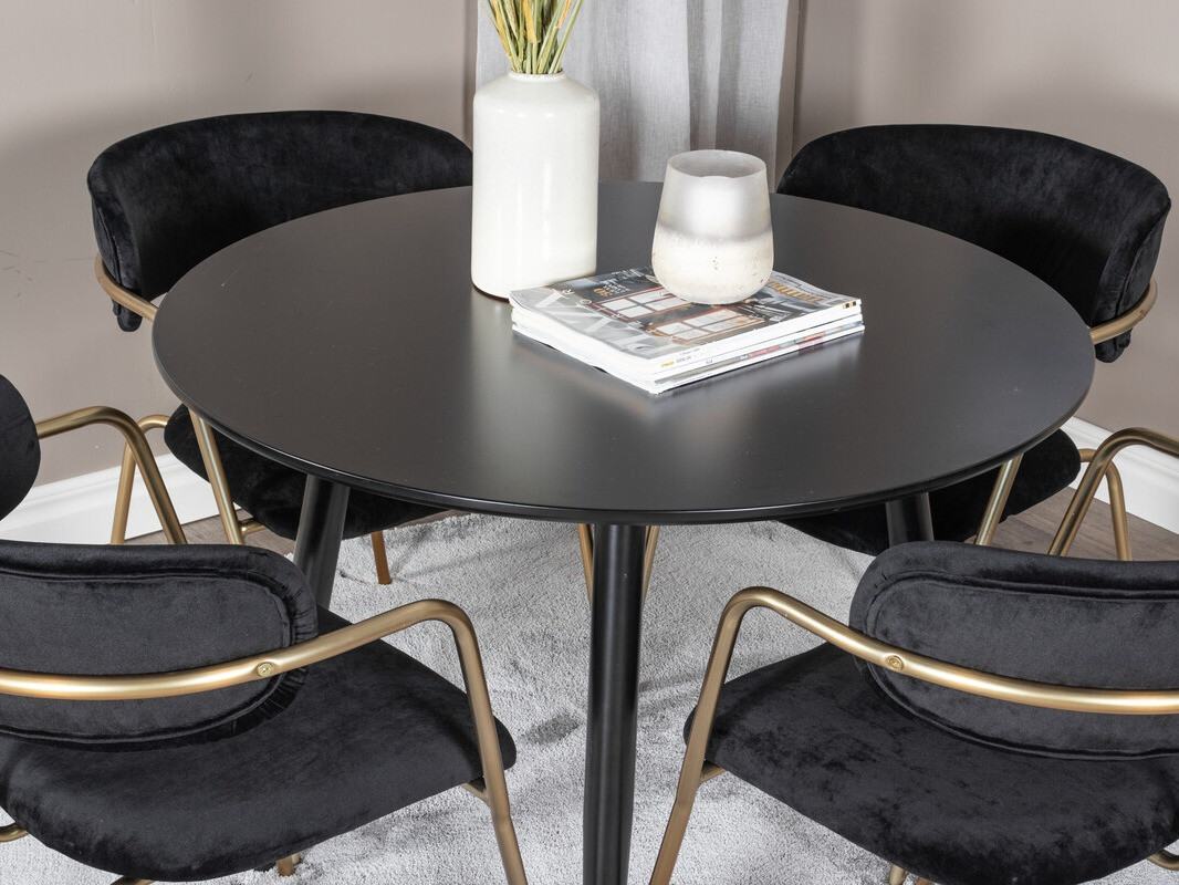 Conjunto de mesas y sillas para comedor Dallas 4687 (Negro)