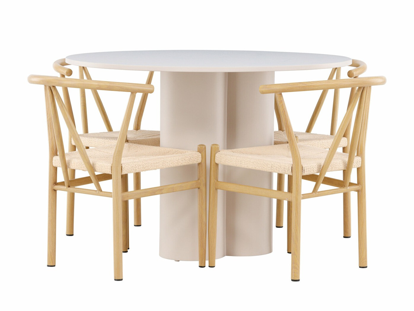 Conjunto de mesas y sillas para comedor Dallas 4688 (Luminoso madera + Beige)