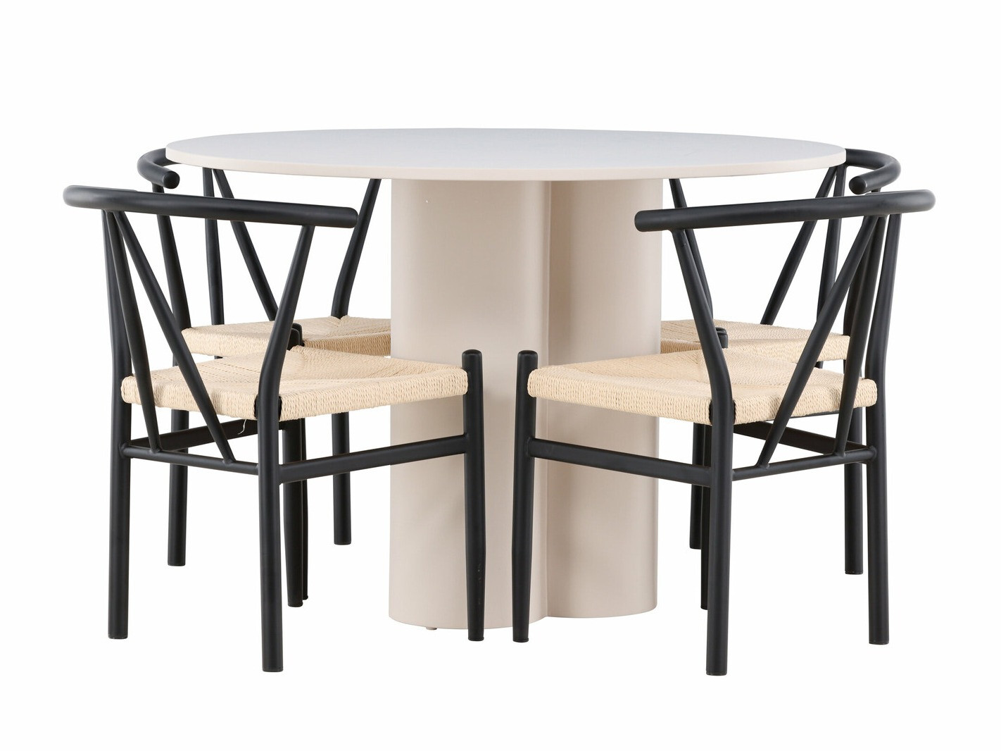 Conjunto de mesas y sillas para comedor Dallas 4688 (Negro + Beige)
