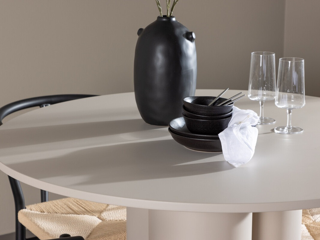 Conjunto de mesas y sillas para comedor Dallas 4688 (Negro + Beige)