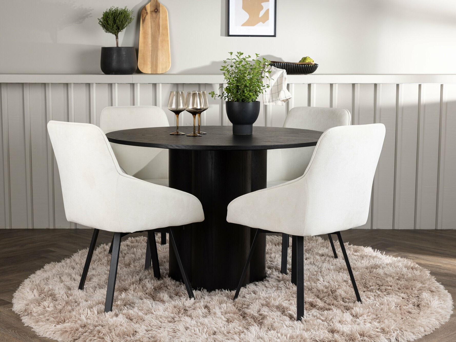 Conjunto de mesas y sillas para comedor Dallas 5008 (Negro)