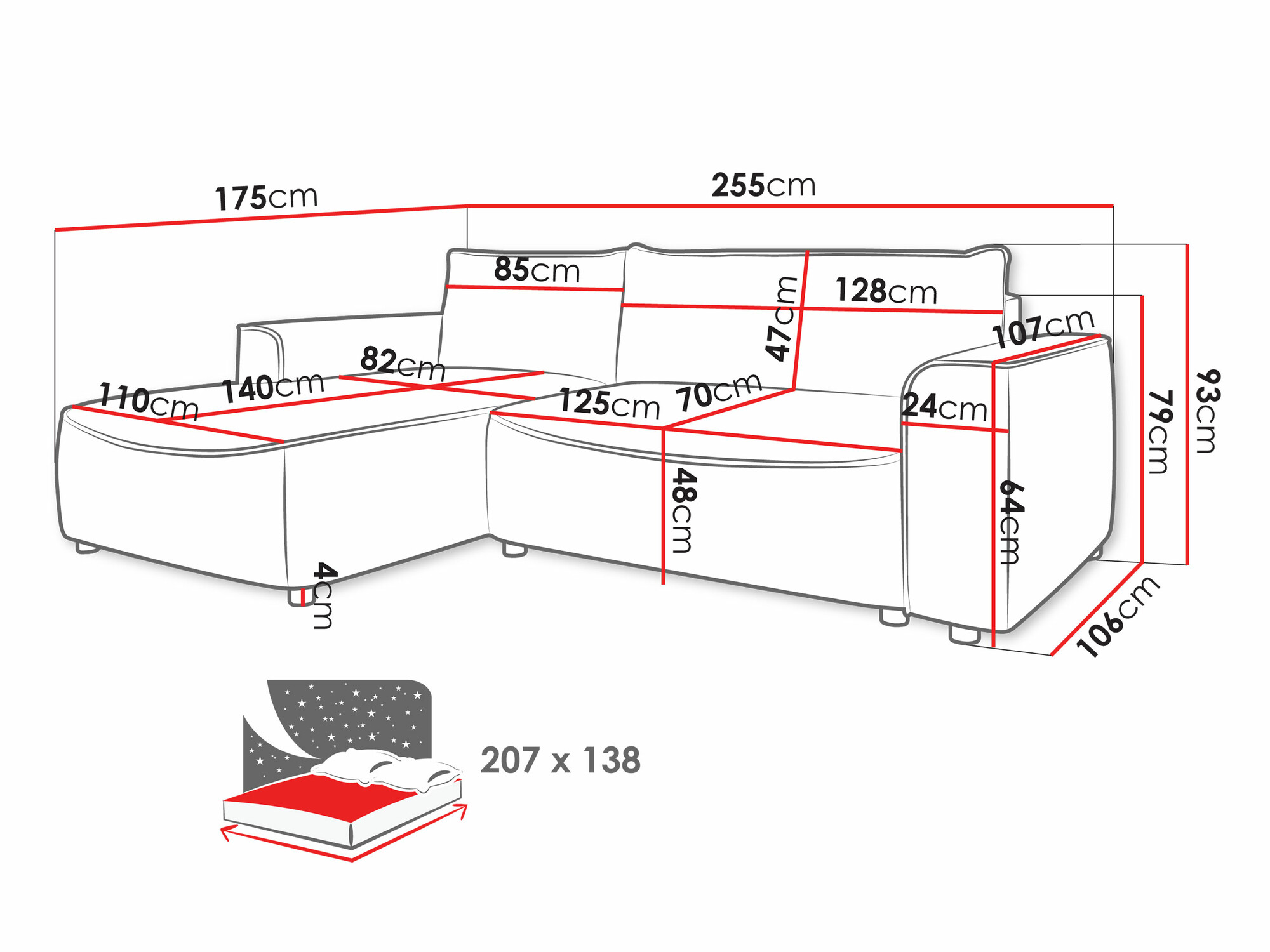 Sofá rinconero TrendyNest Monacha (Pretty 05)