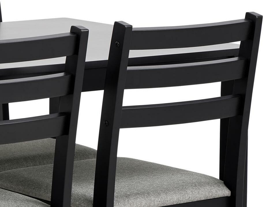 Conjunto de mesas y sillas para comedor Norsica 857 (Negro + Gris claro)