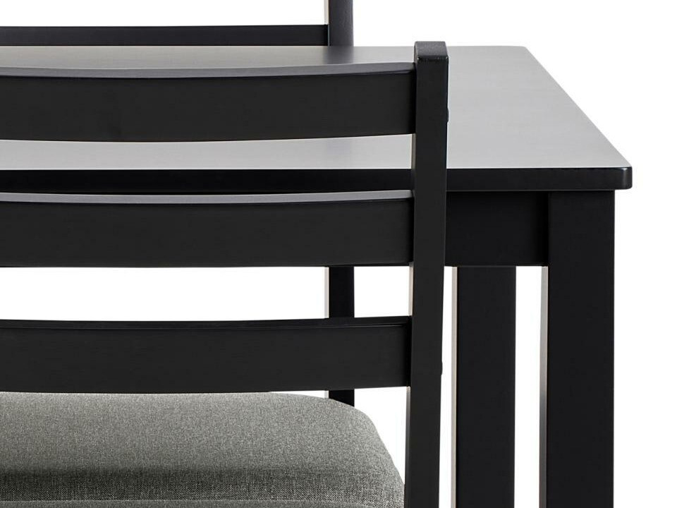 Conjunto de mesas y sillas para comedor Norsica 857 (Negro + Gris claro)