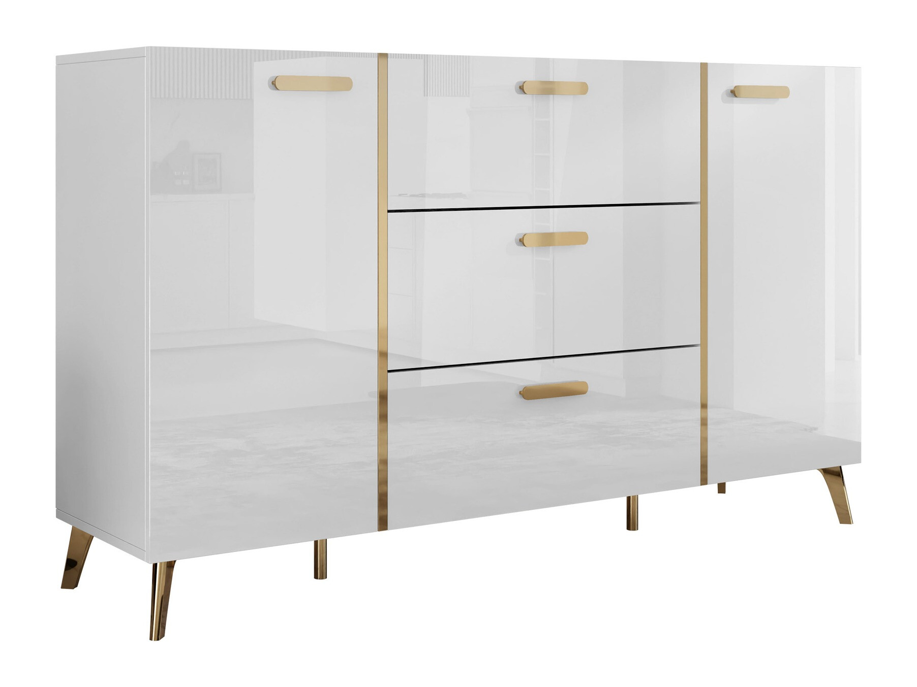 Cómoda Comfivo Teslomo 109 (Blanco + Blanco brillante)