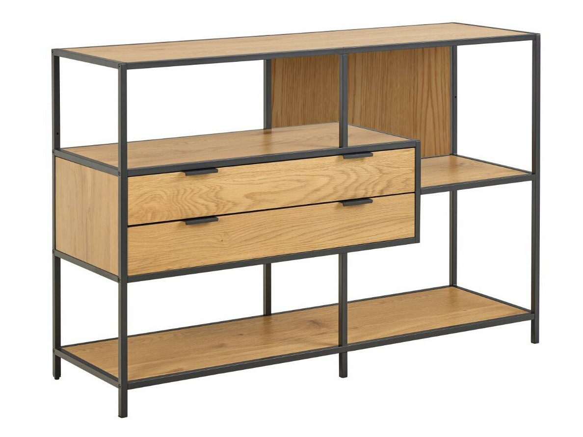 Estantería Norsica Sevferi 183 (Negro + Roble salvaje)