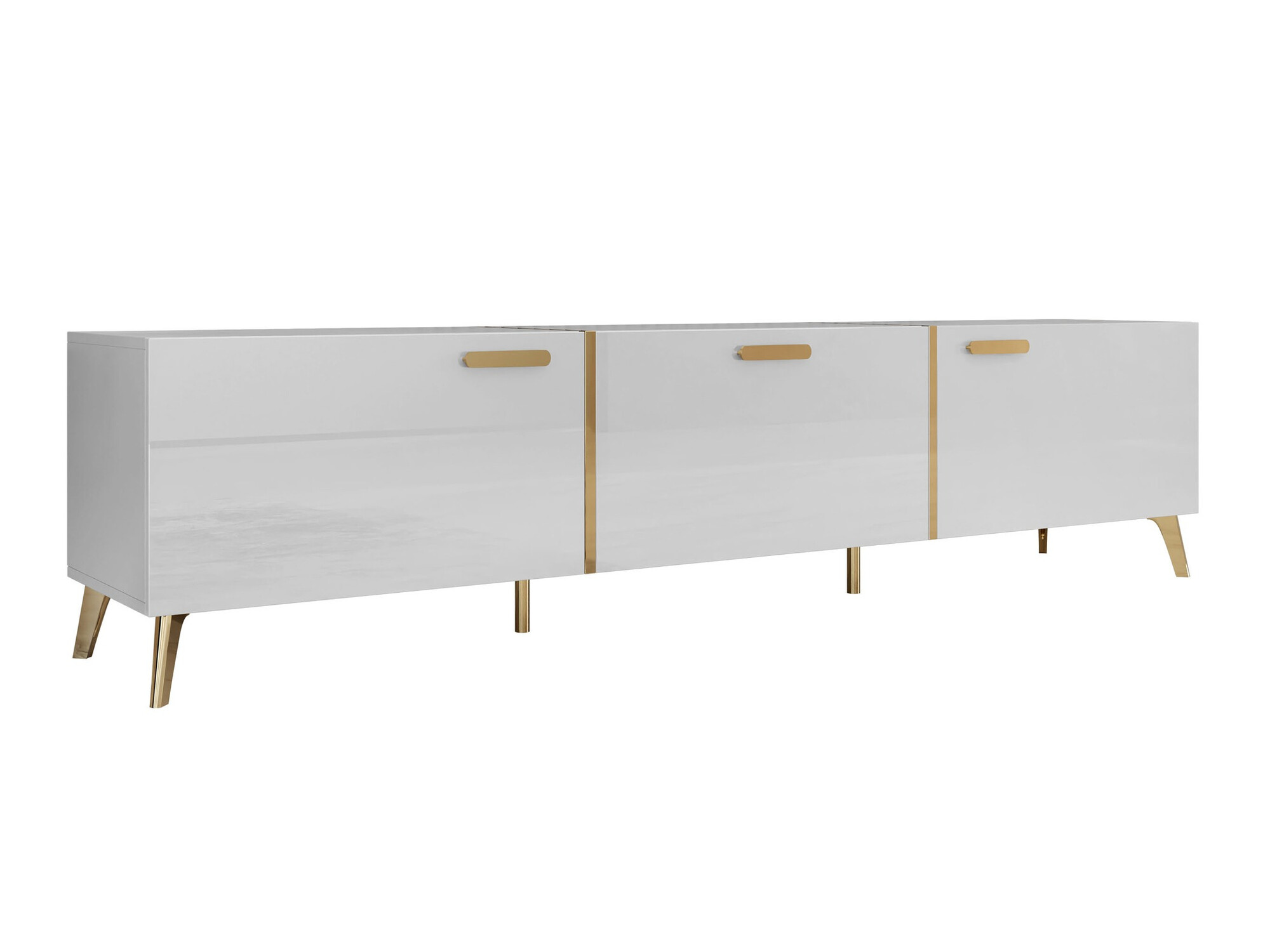 Mueble TV Comfivo Teslomo 110 (Blanco + Blanco brillante)