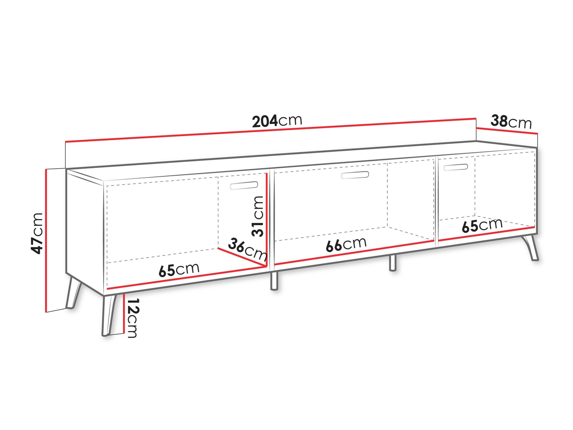 Mueble TV Comfivo Teslomo 110 (Blanco + Blanco brillante)