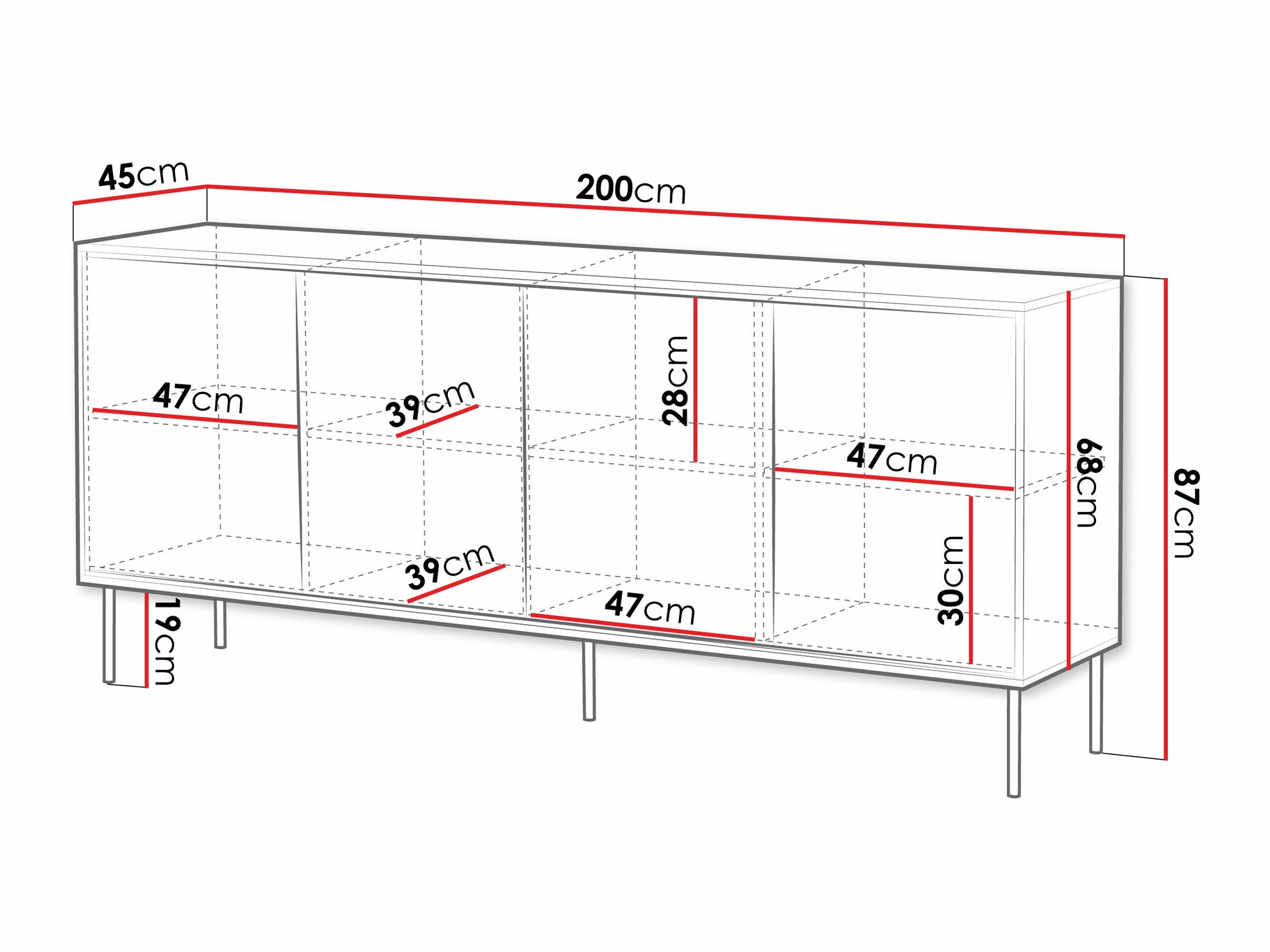Aparador Charlotte 208 (Blanco)