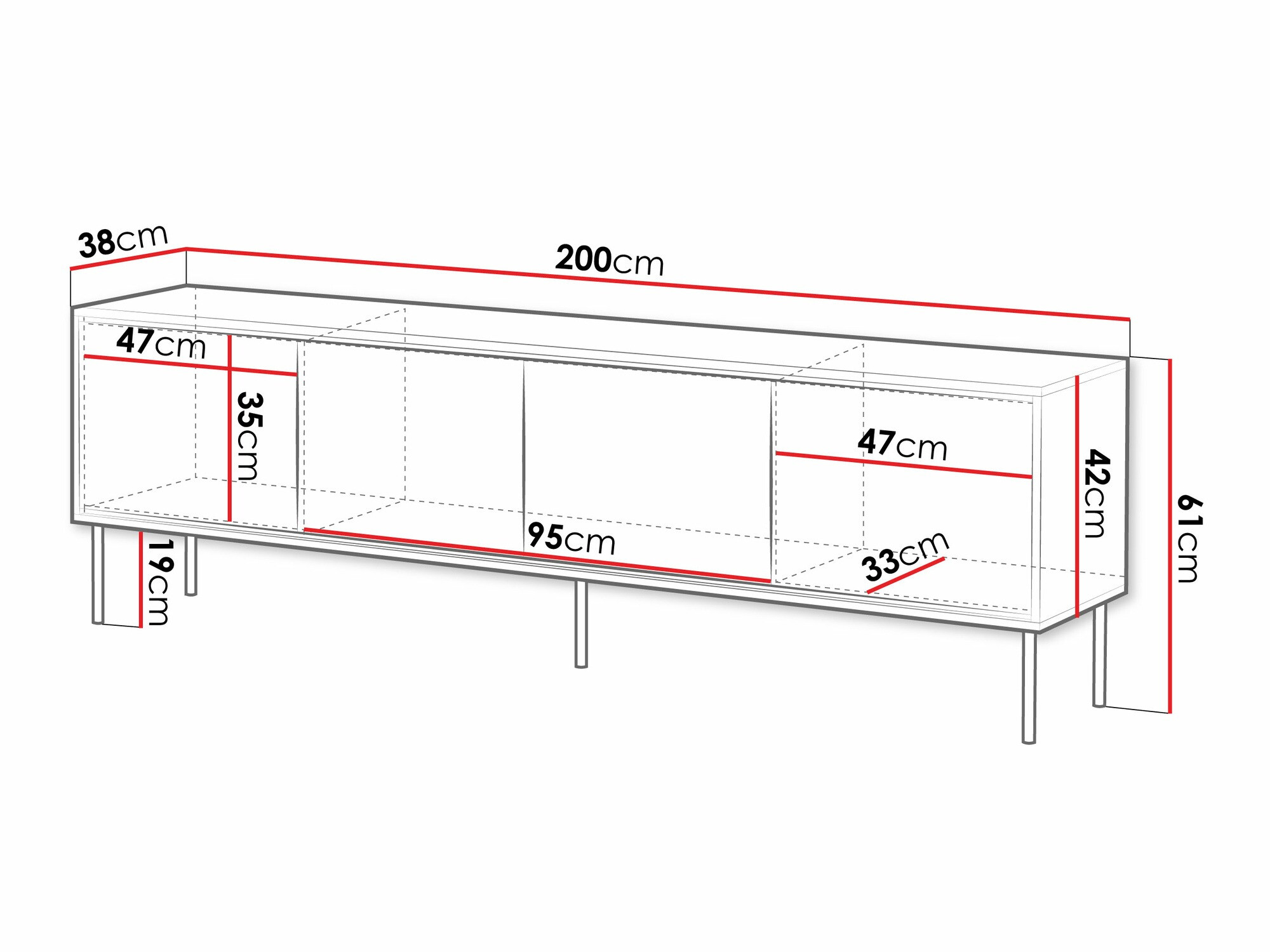 Mueble TV Charlotte 209 (Blanco)