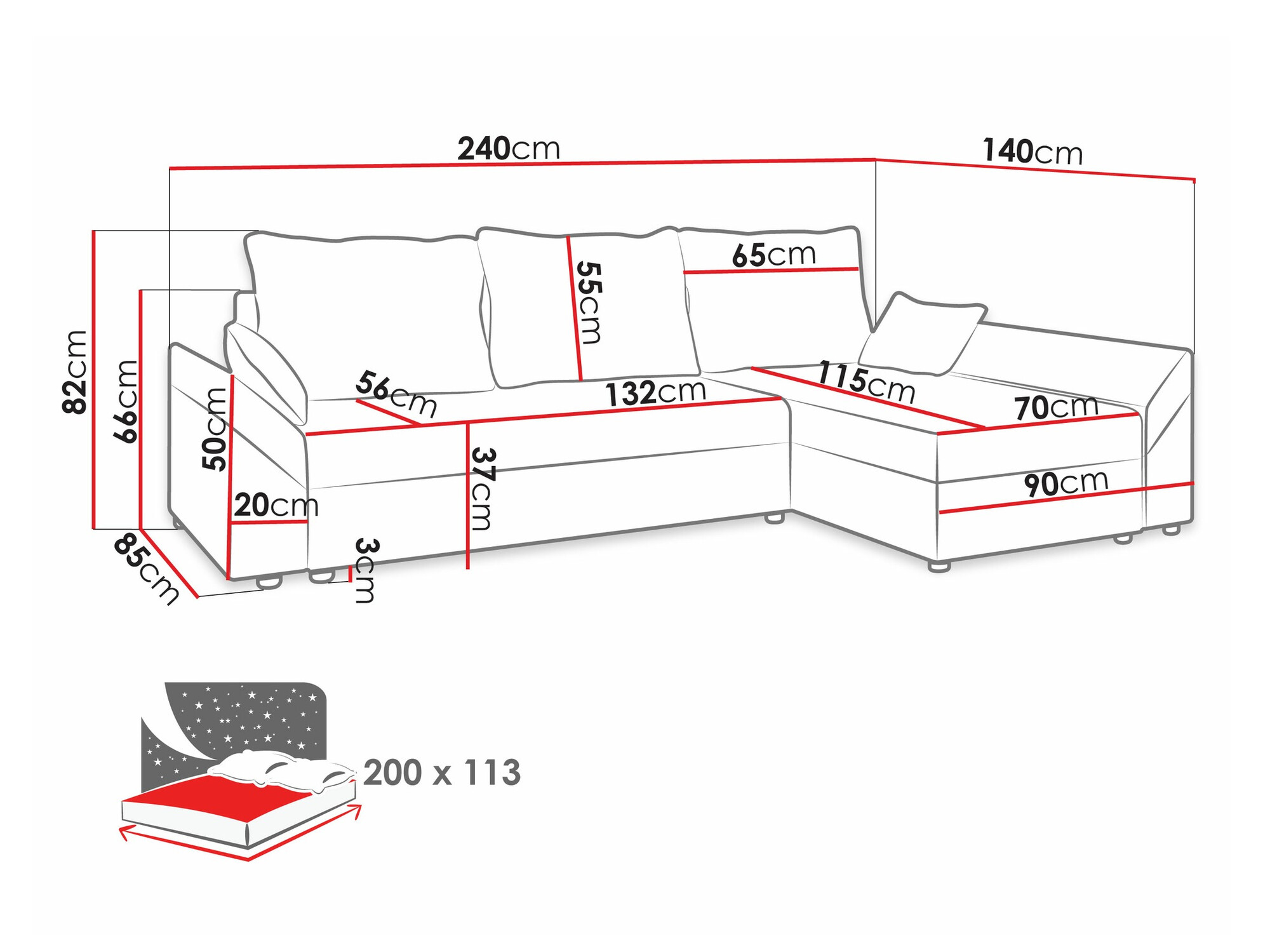 Sofá rinconero Memphis 104 (Alova 07 + Alova 68)