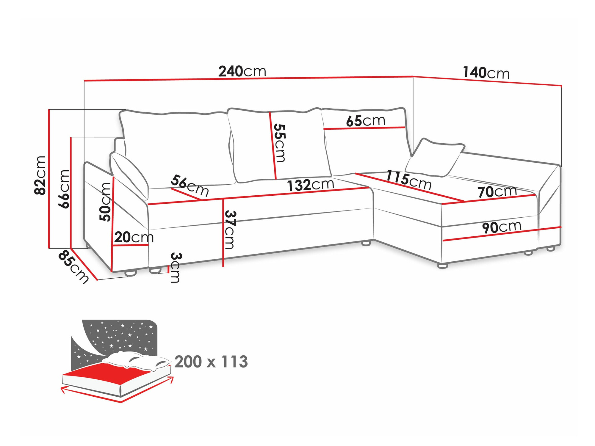 Sofá rinconero Memphis 104 (Poso 100)