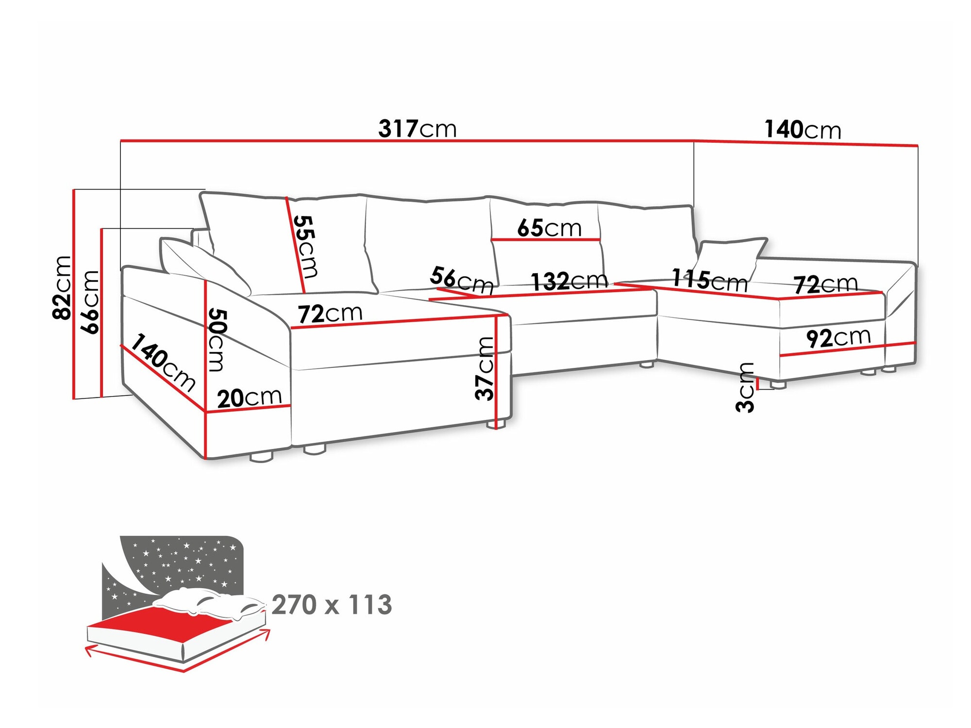 Sofá rinconero Memphis 131 (Muna 02 + Muna 03)