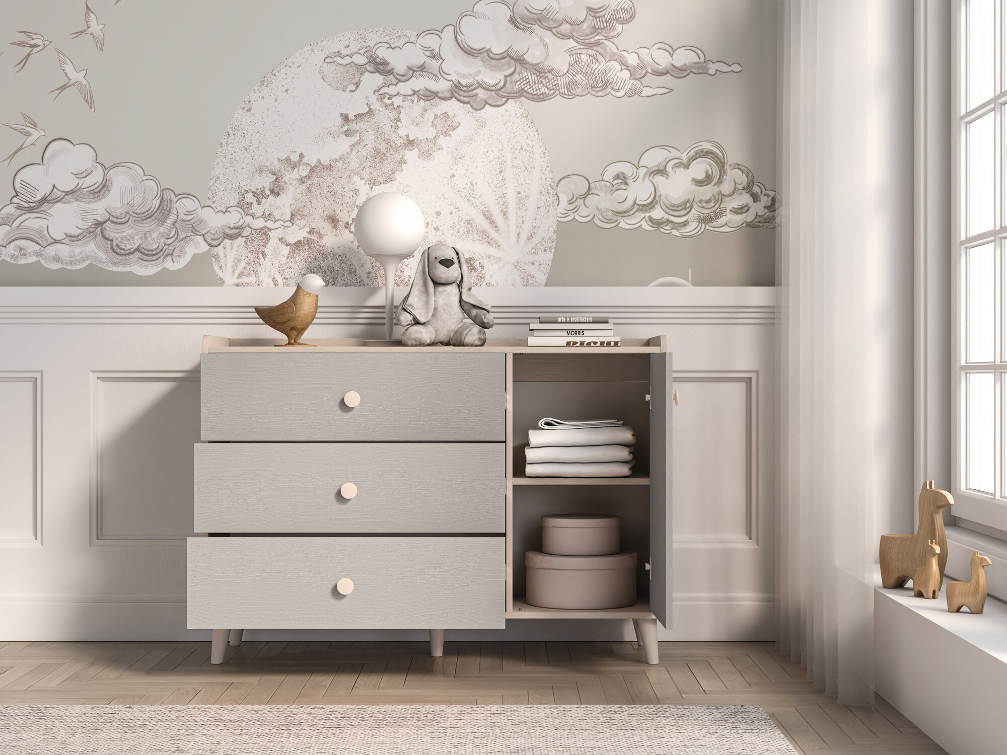 Cómoda Tortoli 104 (Gris)