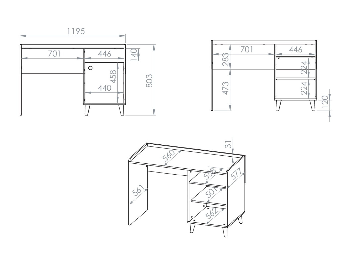 Mesa de oficina Tortoli 106 (Rosa)
