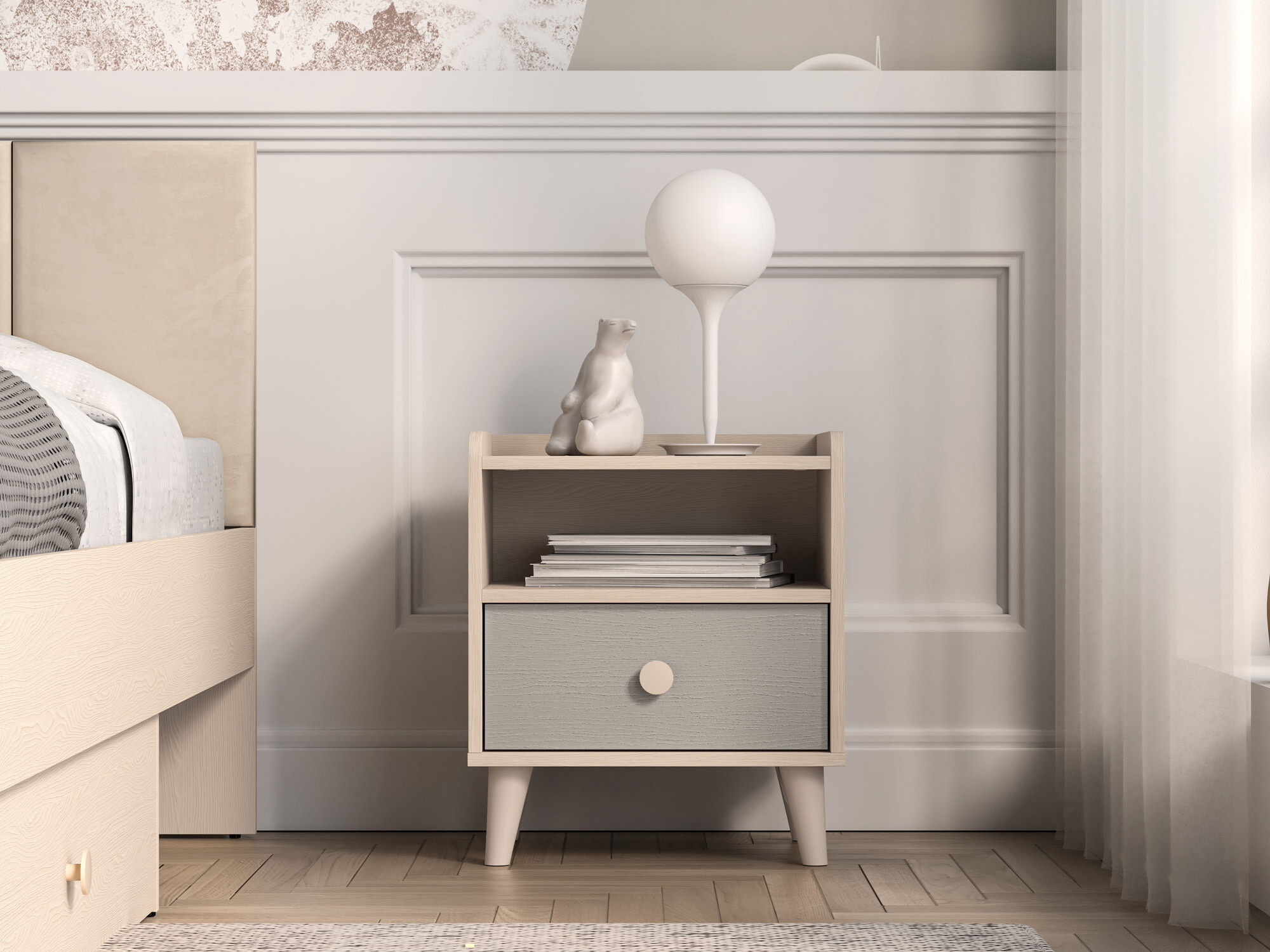 Mesilla de noche Tortoli 108 (Gris)