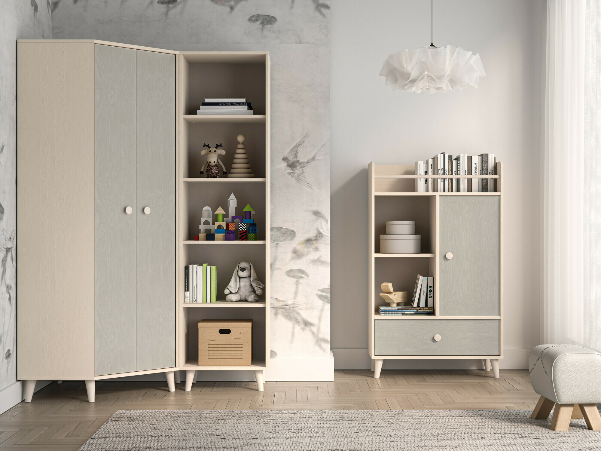 Conjunto de dormitorio infantil Tortoli 113 (Gris)