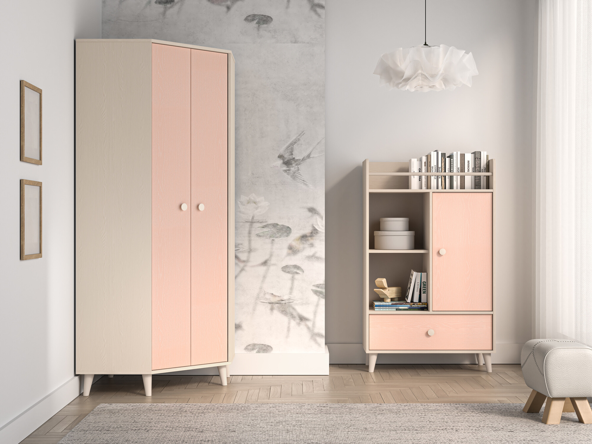 Conjunto de dormitorio infantil Tortoli 113 (Rosa)