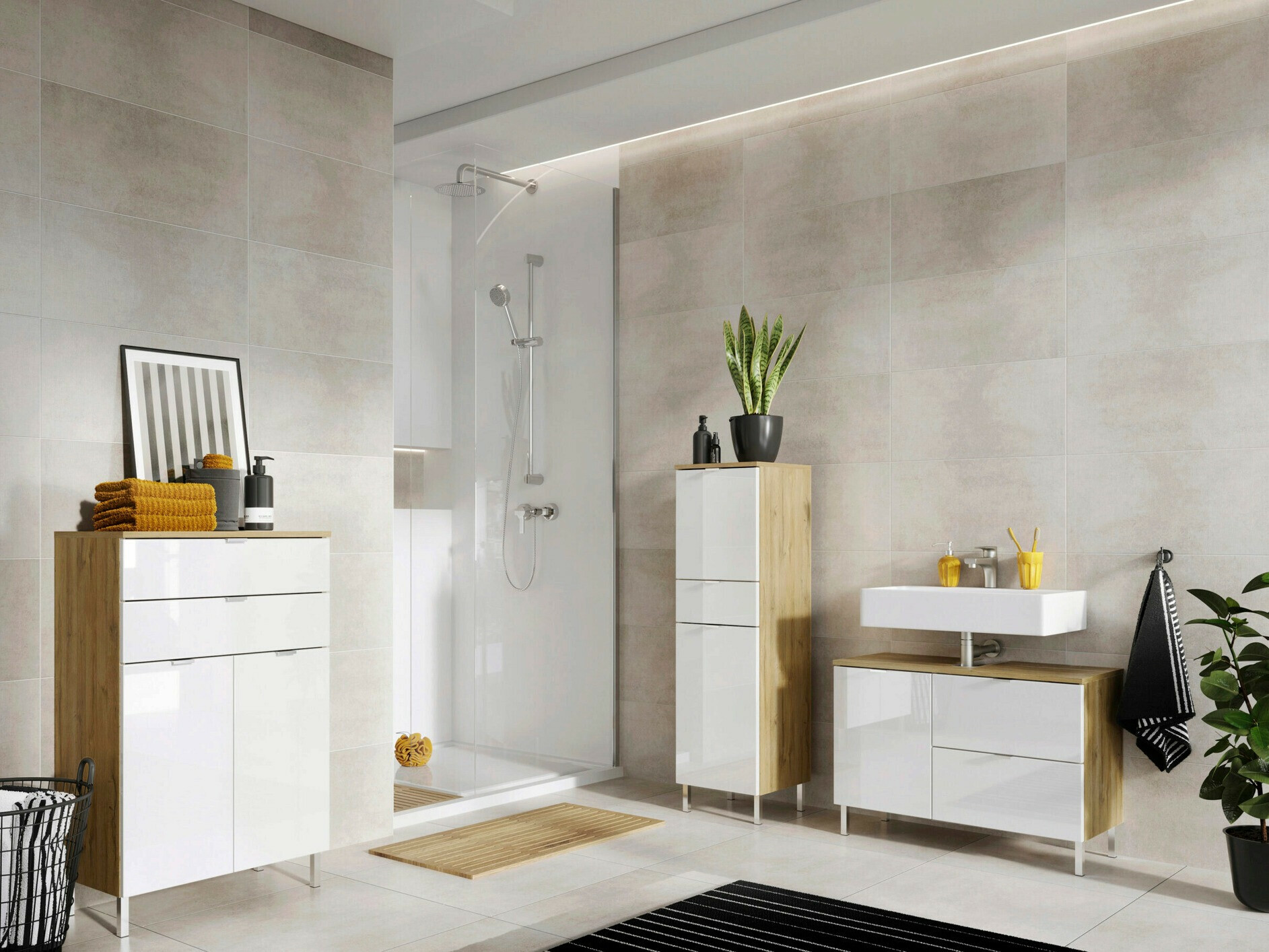 Conjunto de mueble de baño Lomcamo 111