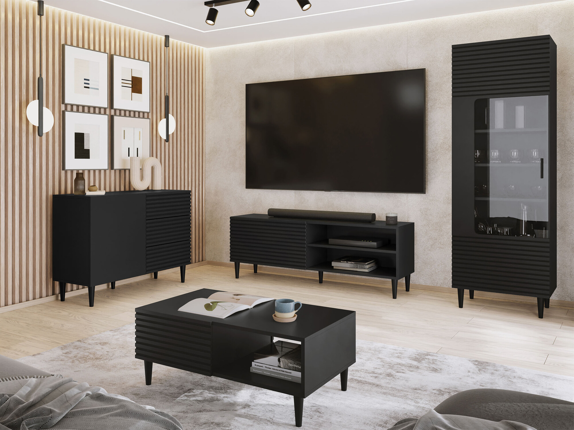 Conjunto de salón Comfivo Mavmono 109 (Negro)