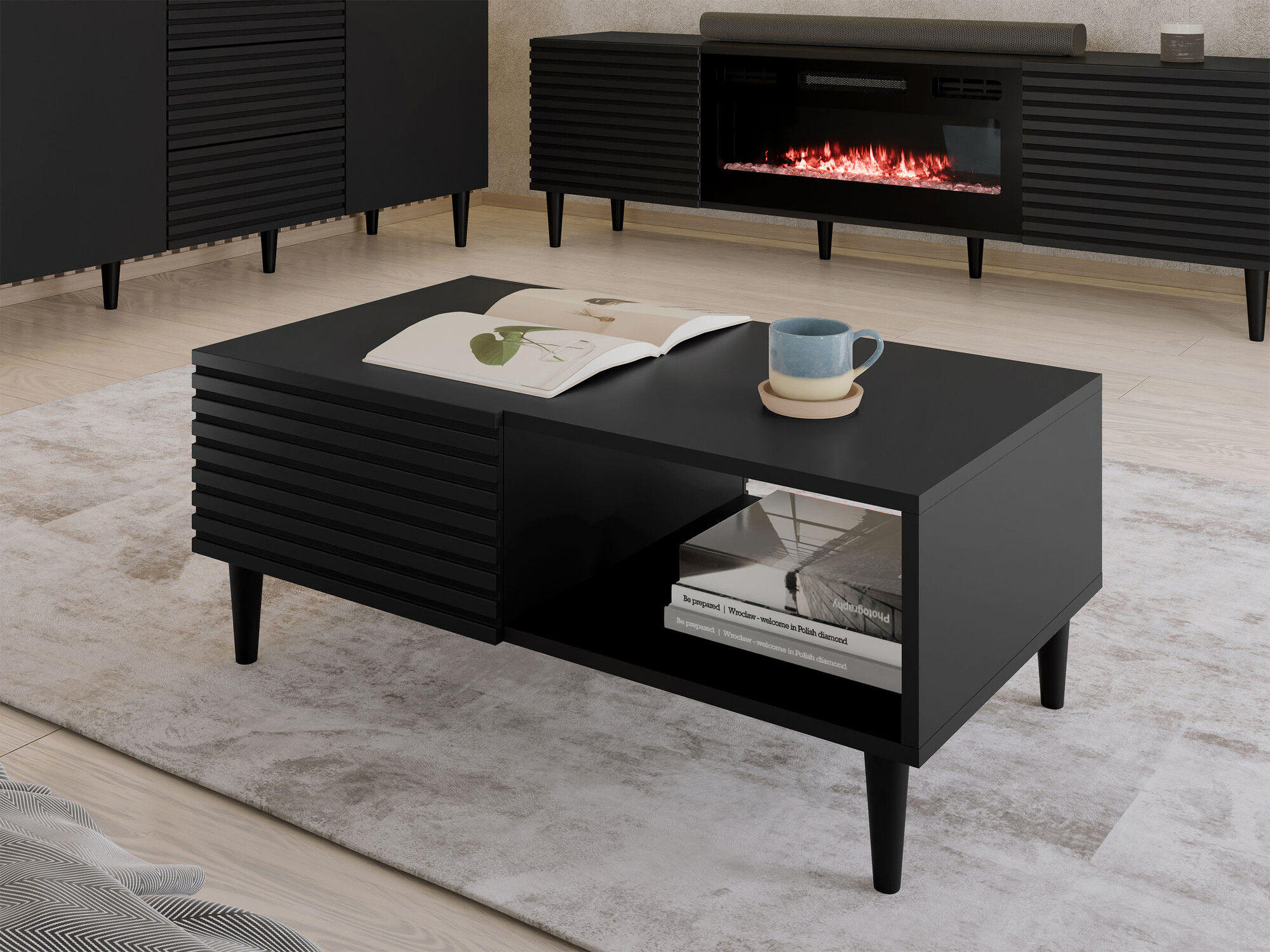 Mesa de centro Comfivo Mavmono 102 (Negro)