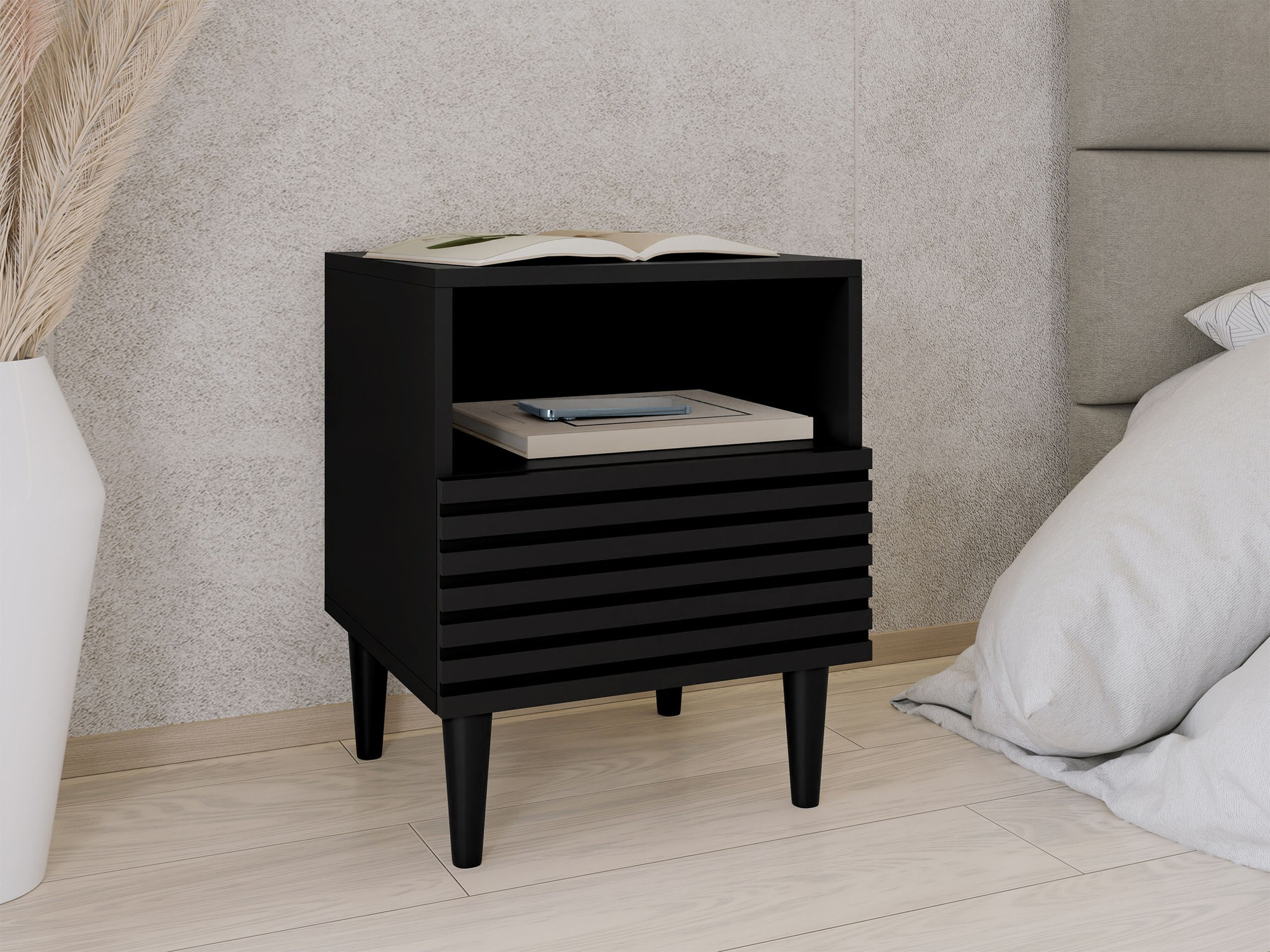 Mesilla de noche Comfivo Mavmono 103 (Negro)