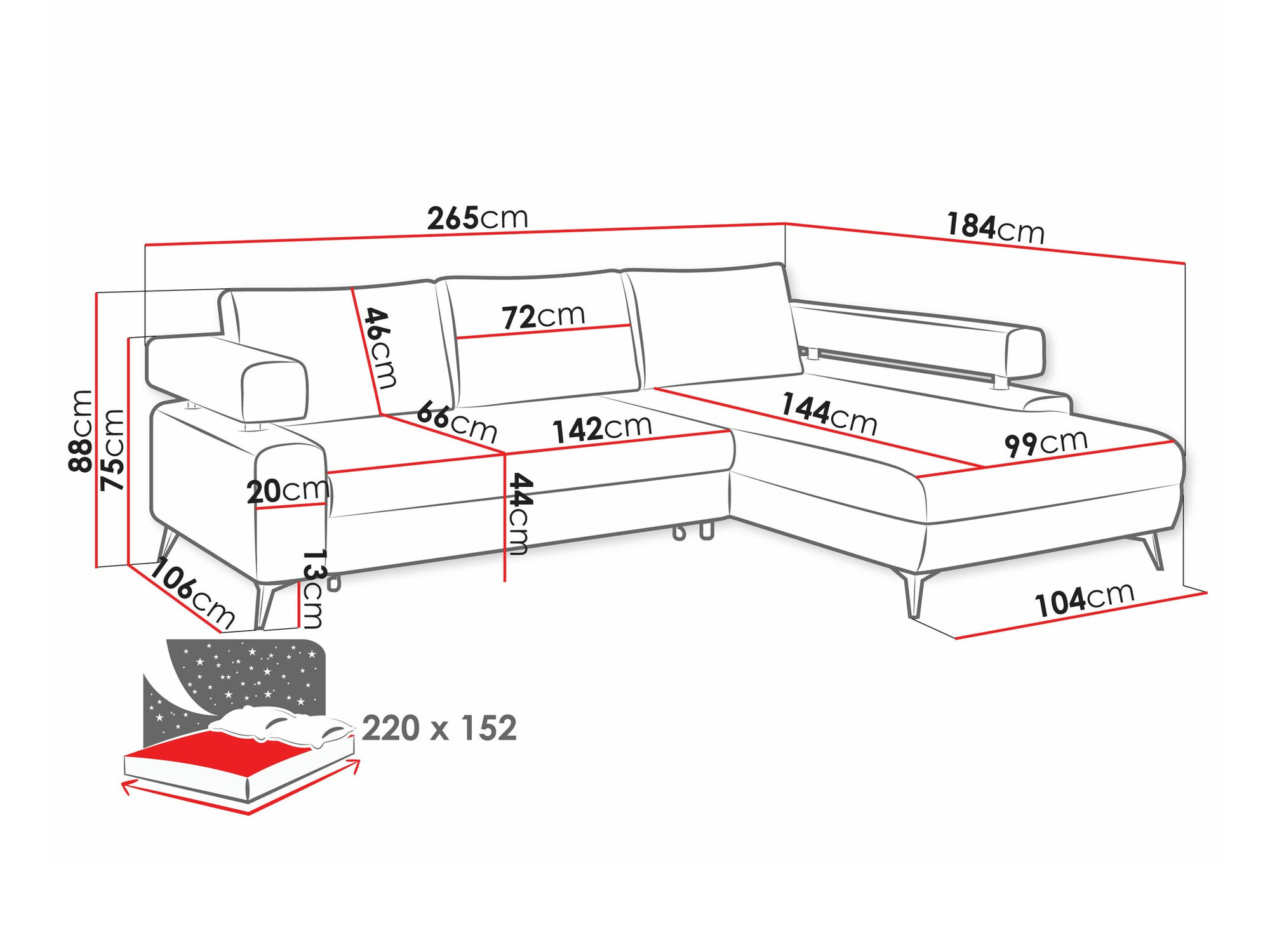 Sofá rinconero Lincoln 199 (Primo 61)