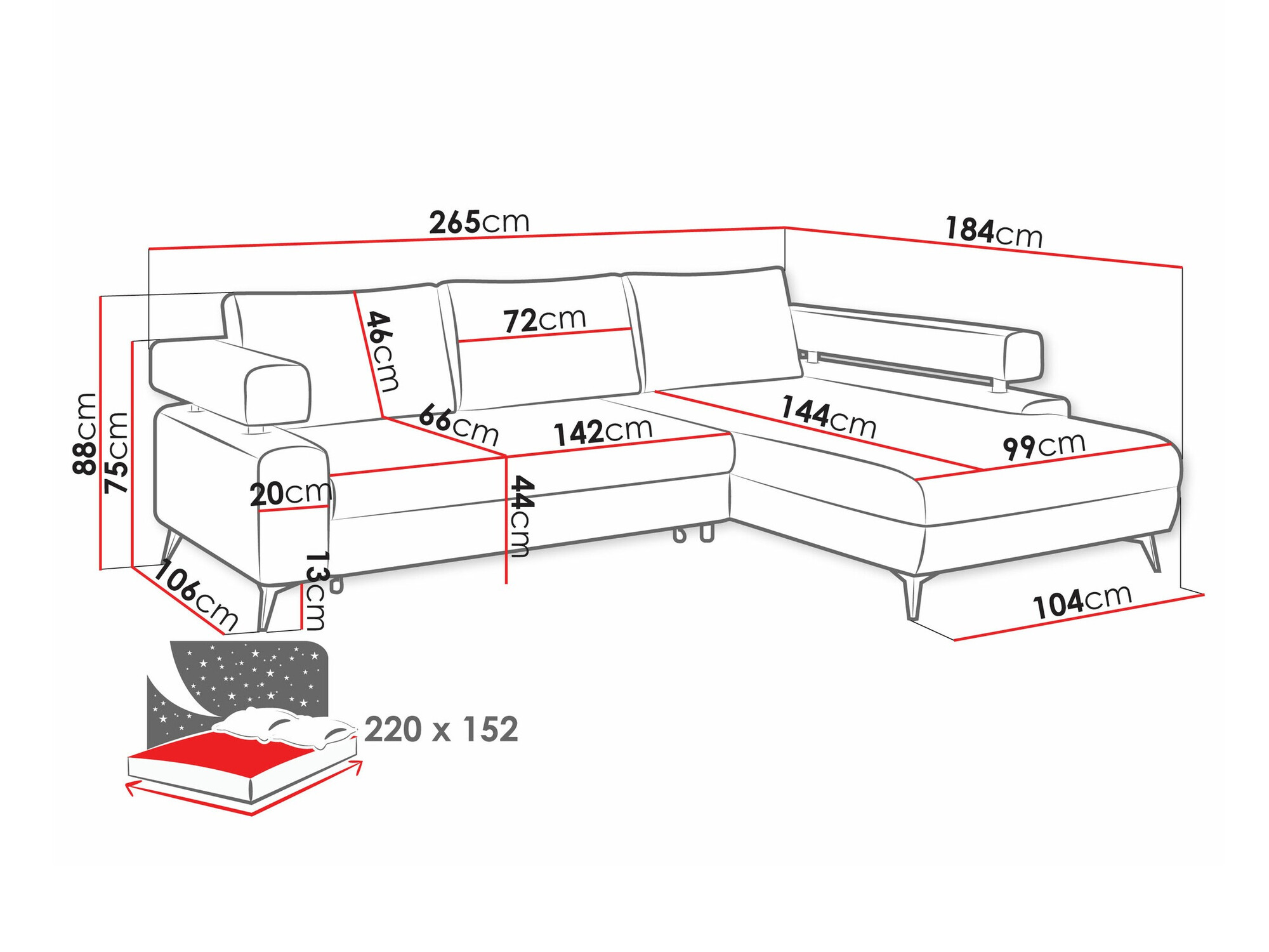 Sofá rinconero Lincoln 199 (Primo 84)