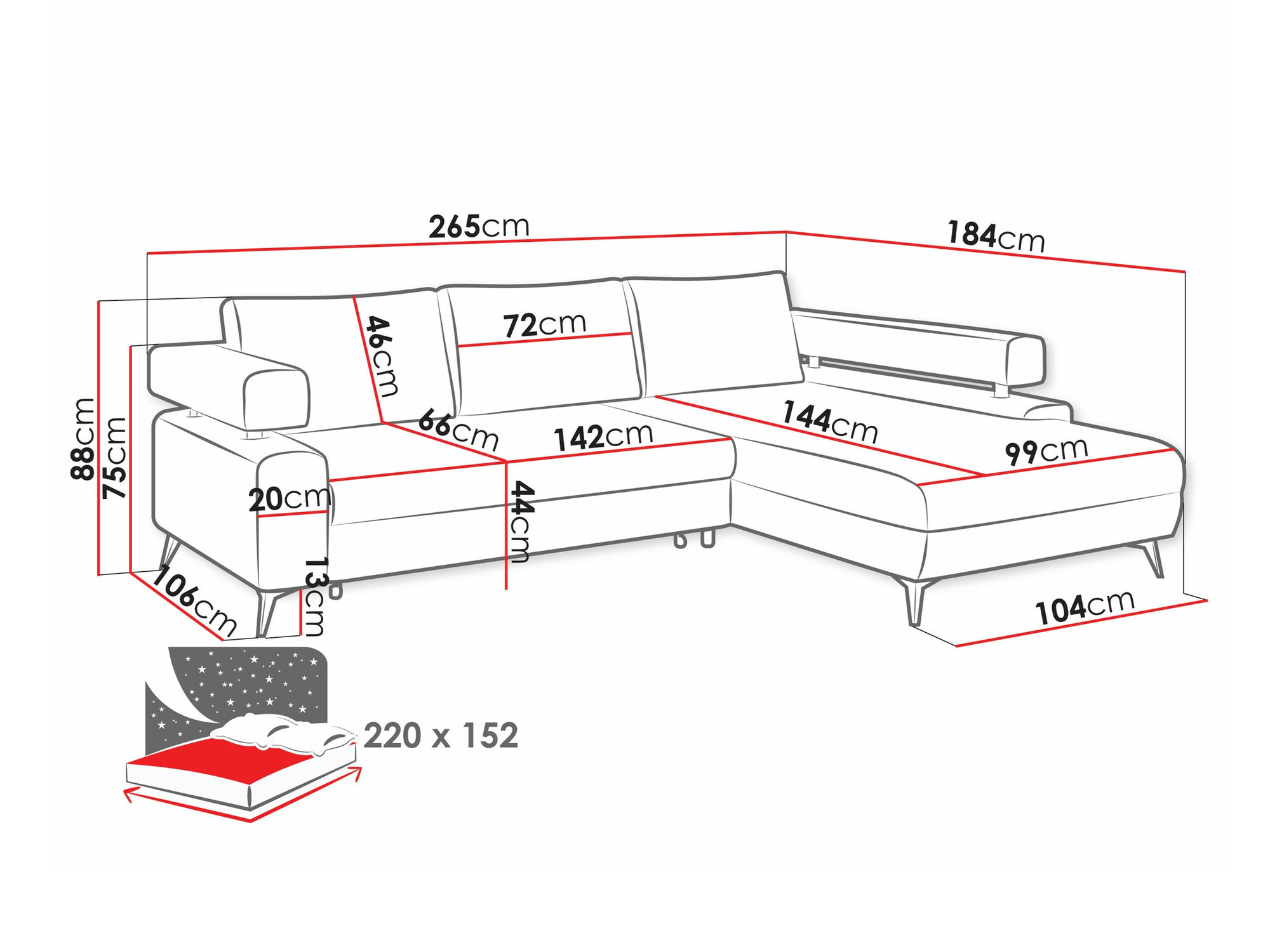 Sofá rinconero Lincoln 199 (Primo 96)