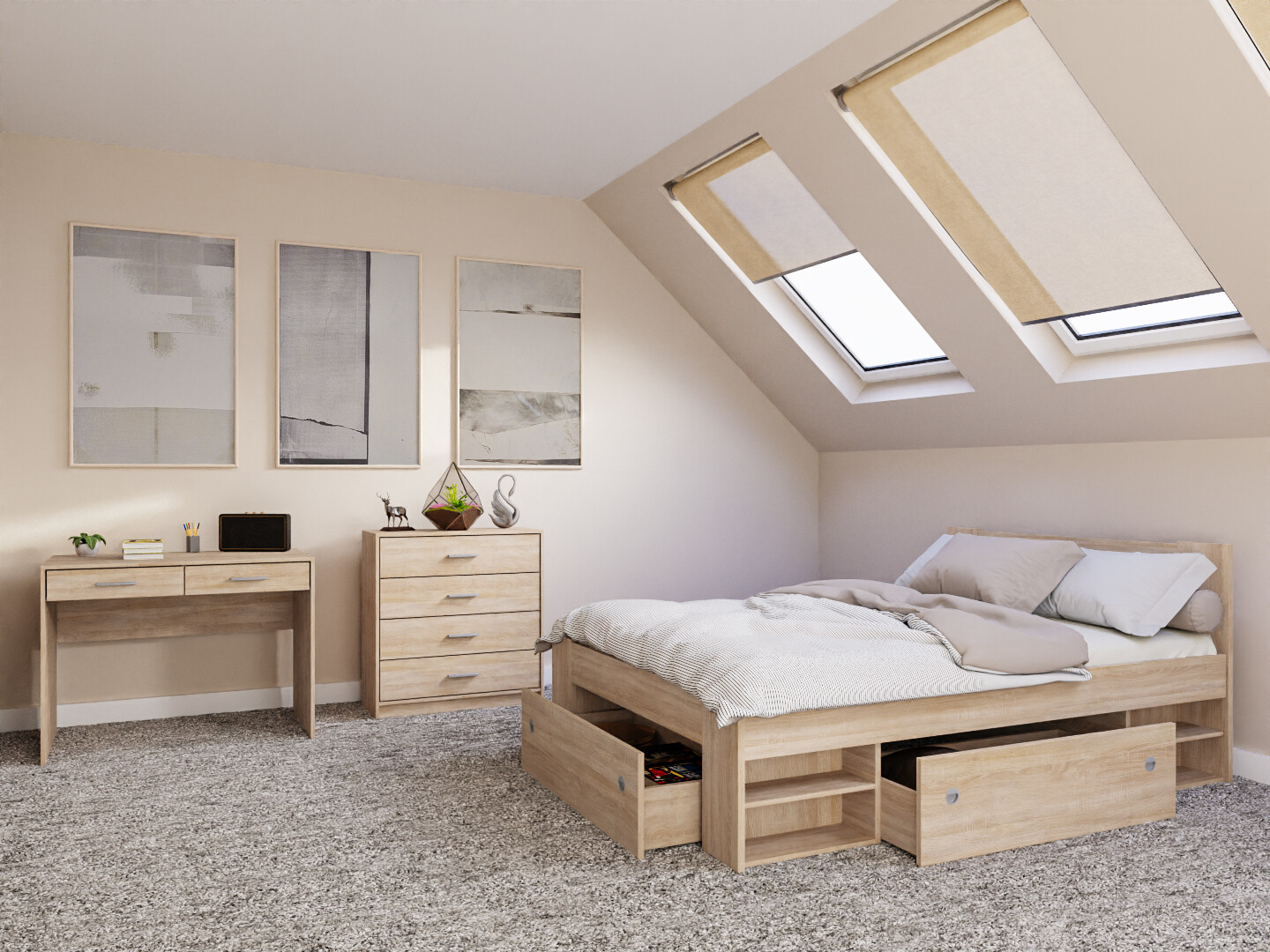 Conjunto de dormitorio Novsore 155 (Roble Sonoma)