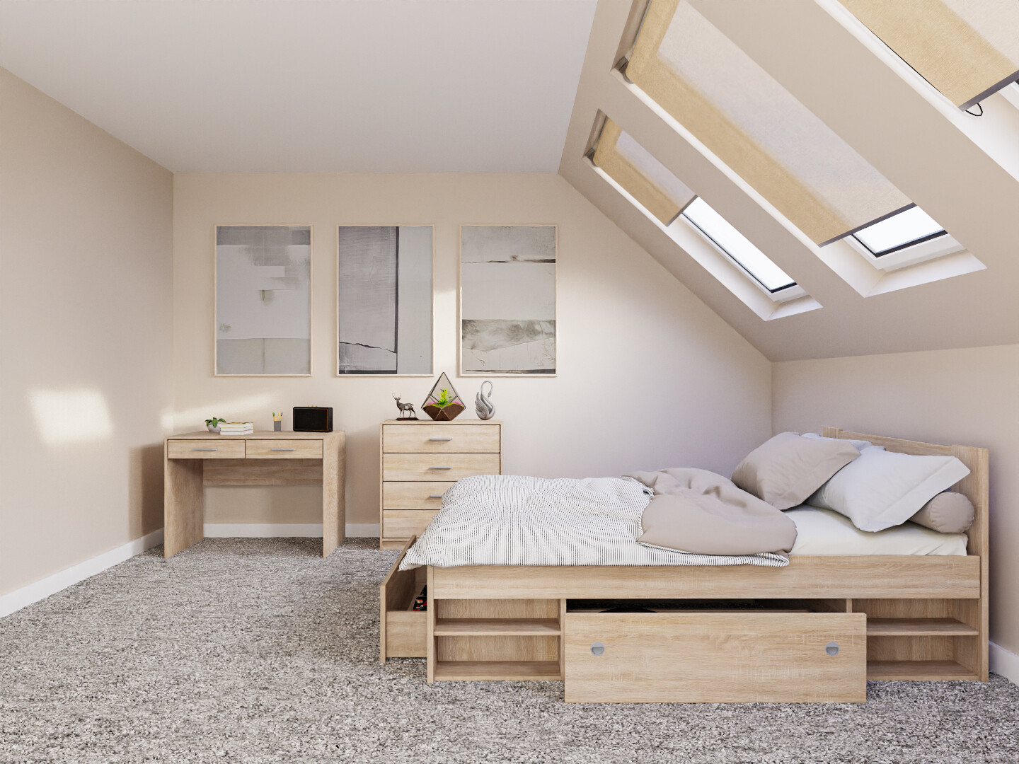 Conjunto de dormitorio Novsore 155 (Roble Sonoma)