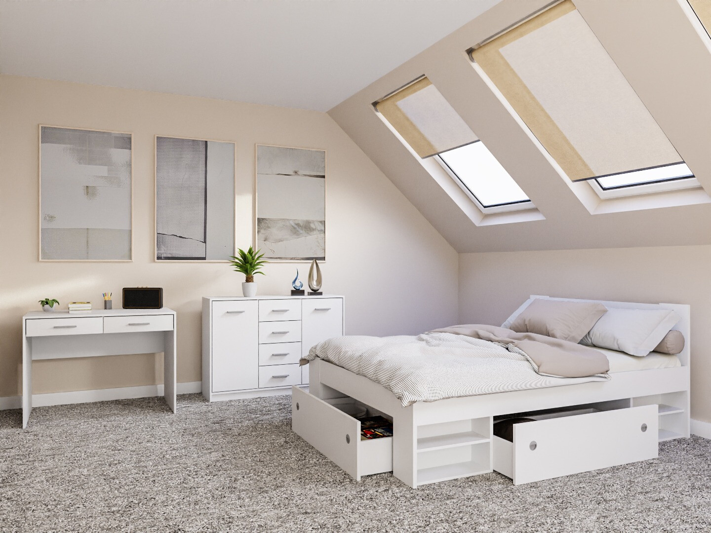 Conjunto de dormitorio Novsore 156 (Blanco)