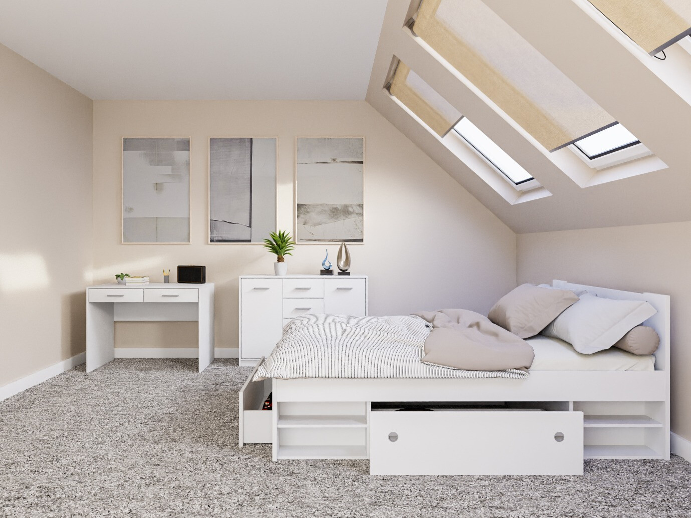 Conjunto de dormitorio Novsore 156 (Blanco)