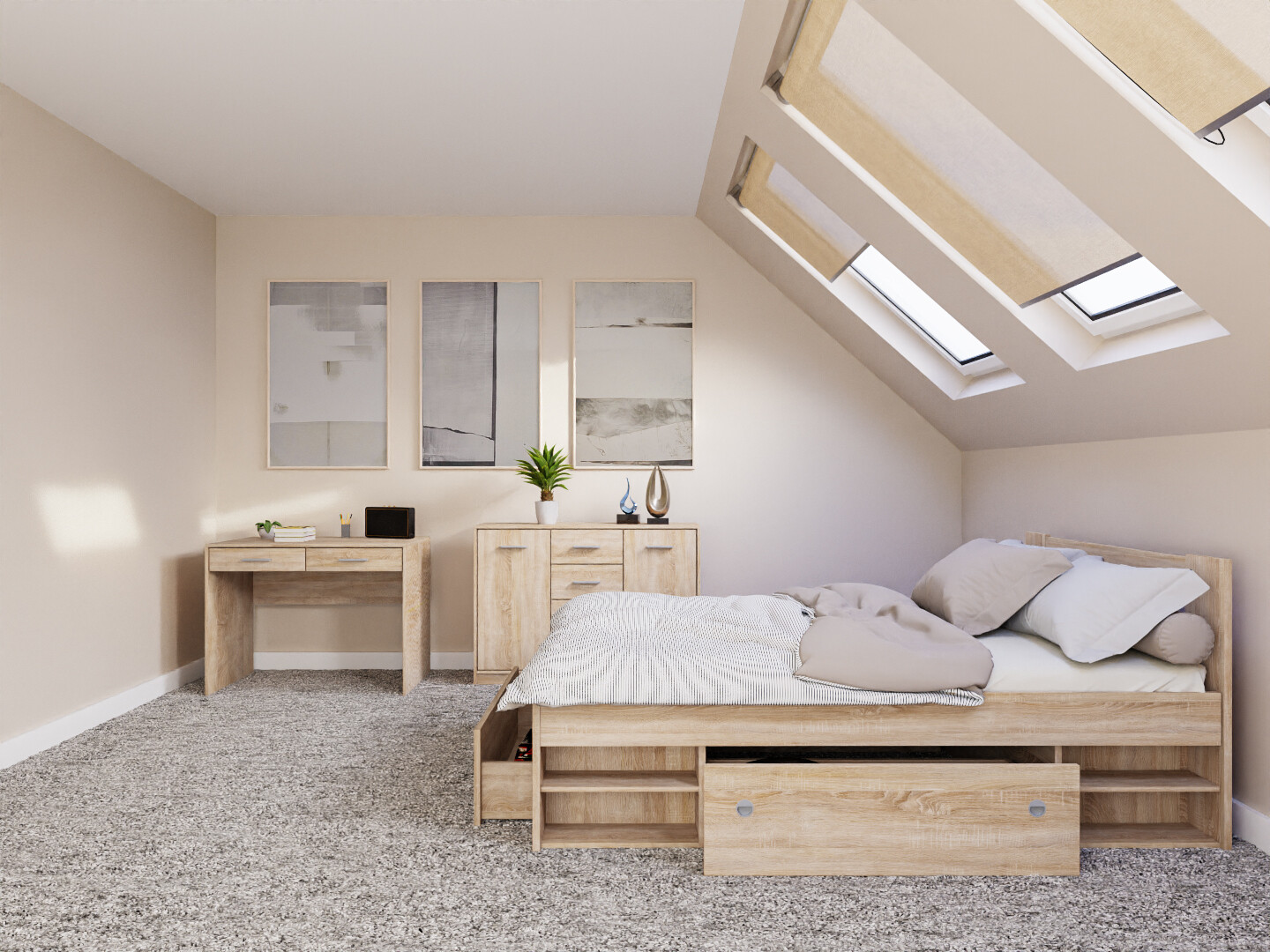 Conjunto de dormitorio Novsore 156 (Roble Sonoma)