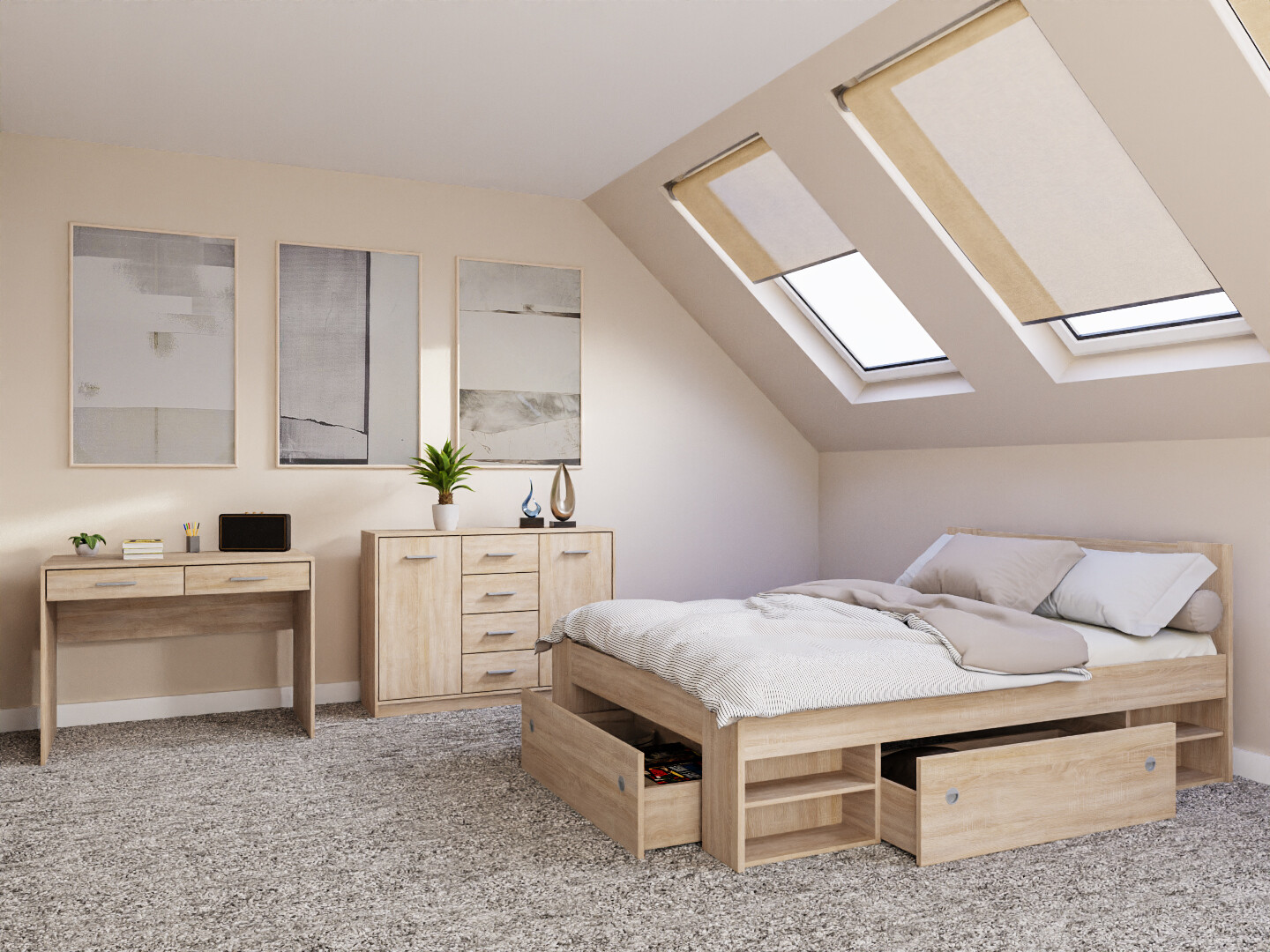Conjunto de dormitorio Novsore 156 (Roble Sonoma)