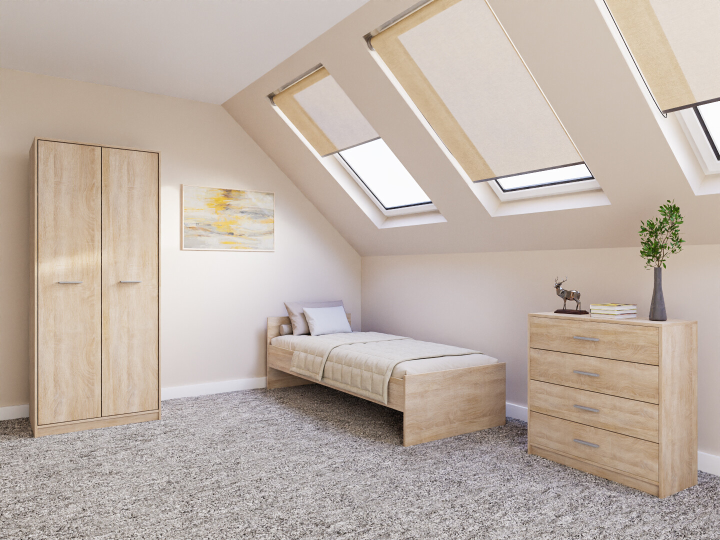 Conjunto de dormitorio Novsore 151 (Roble Sonoma)