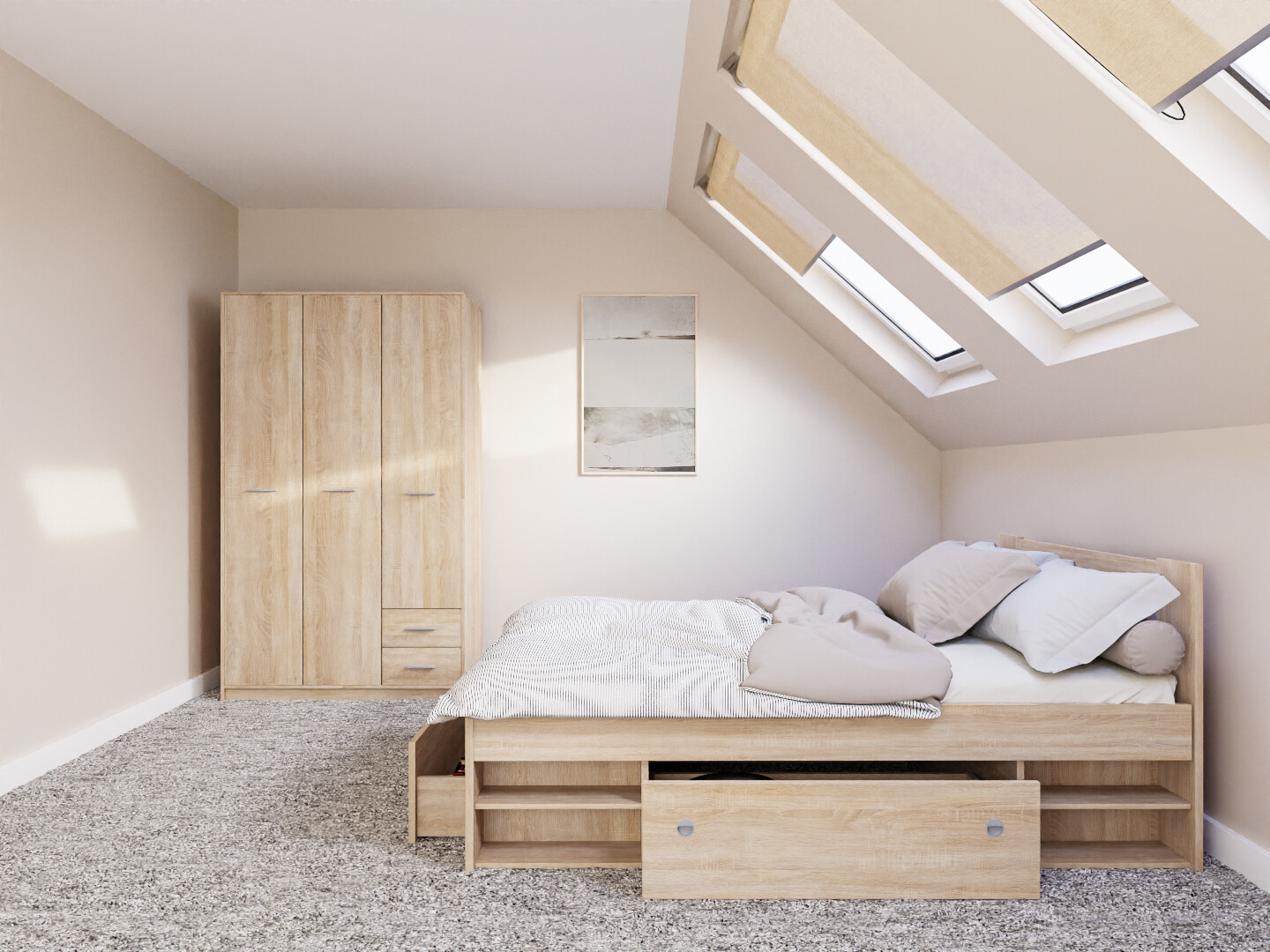 Conjunto de dormitorio Novsore 158 (Roble Sonoma)