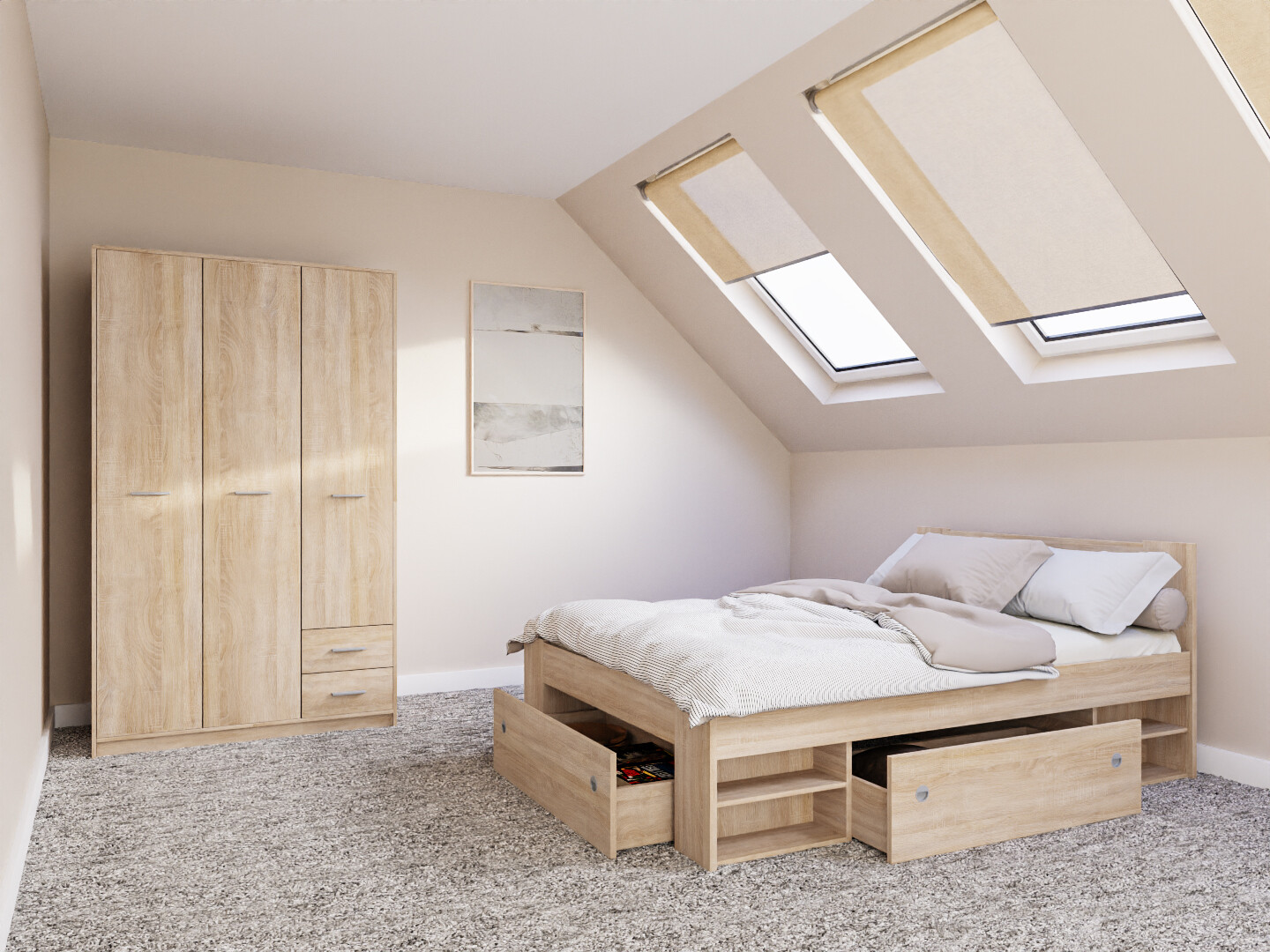 Conjunto de dormitorio Novsore 158 (Roble Sonoma)
