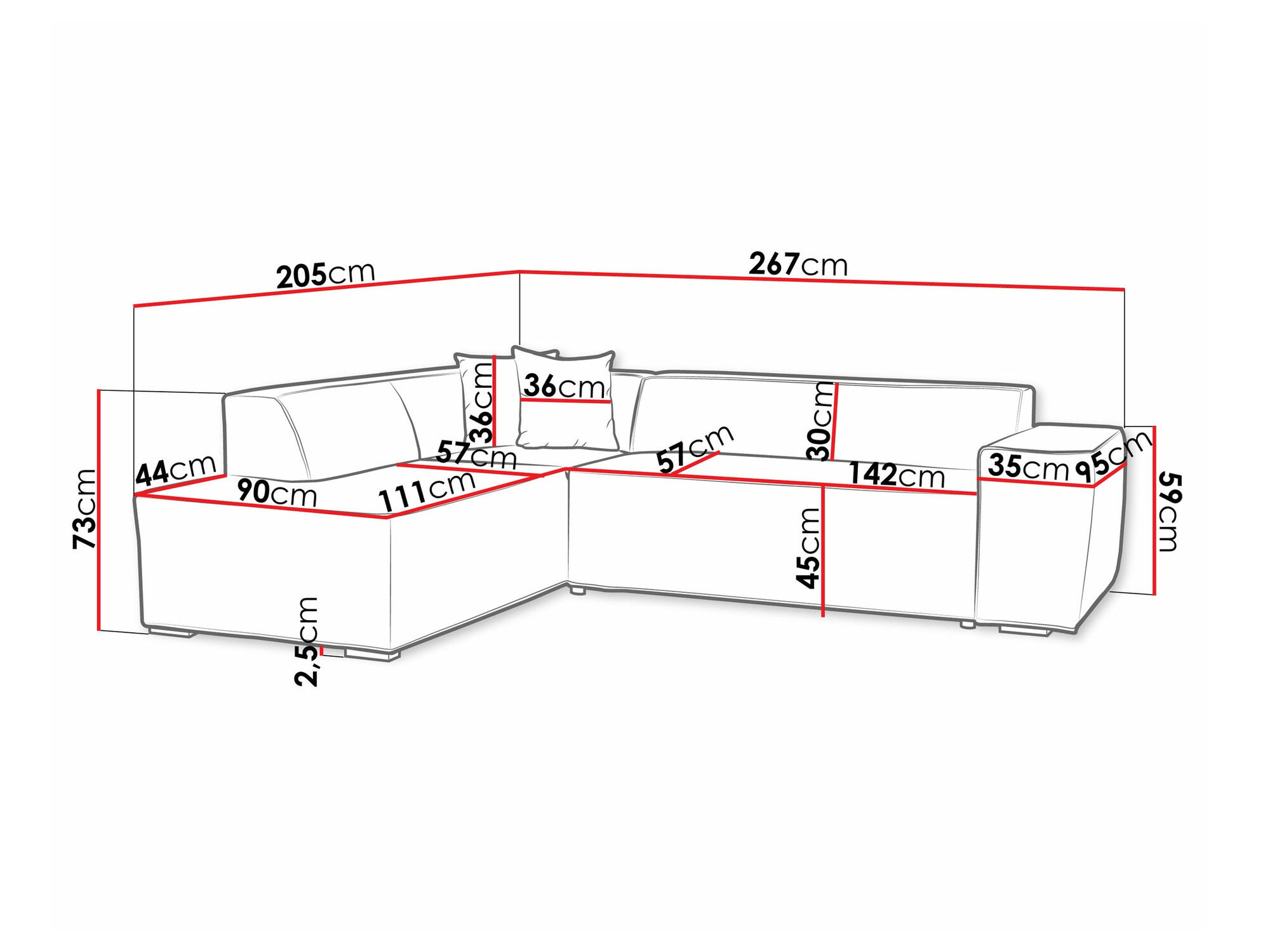 Sofá rinconero Comfivo 289 (Baloo 2073)