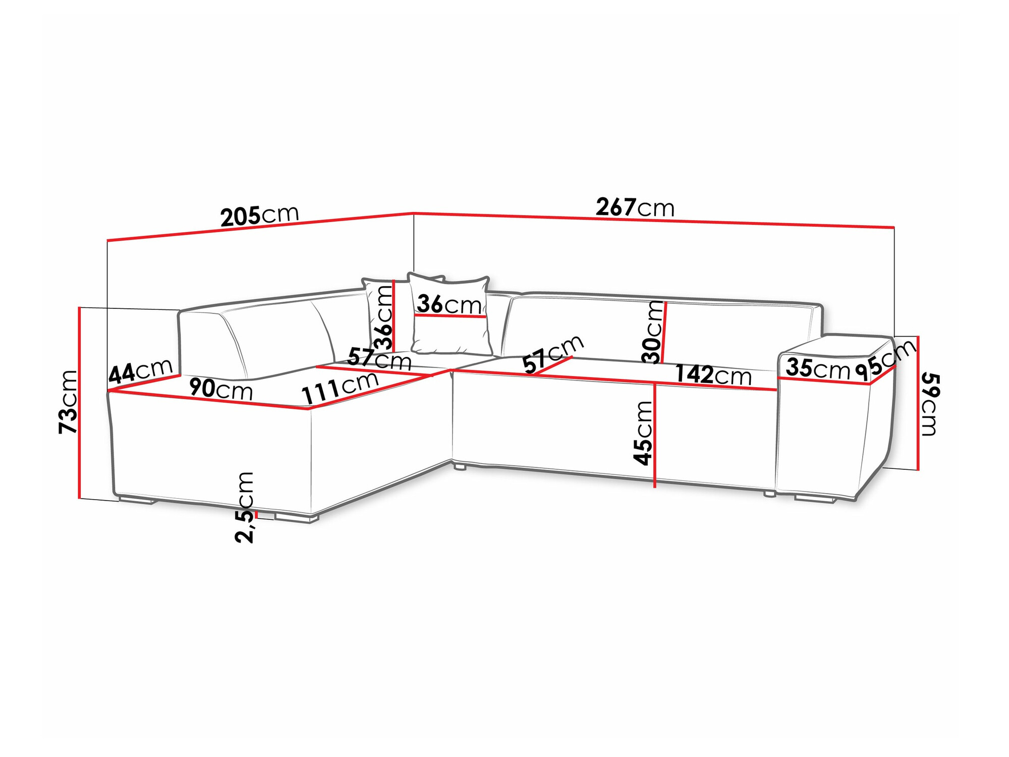 Sofá rinconero Comfivo 289 (Baloo 2074)