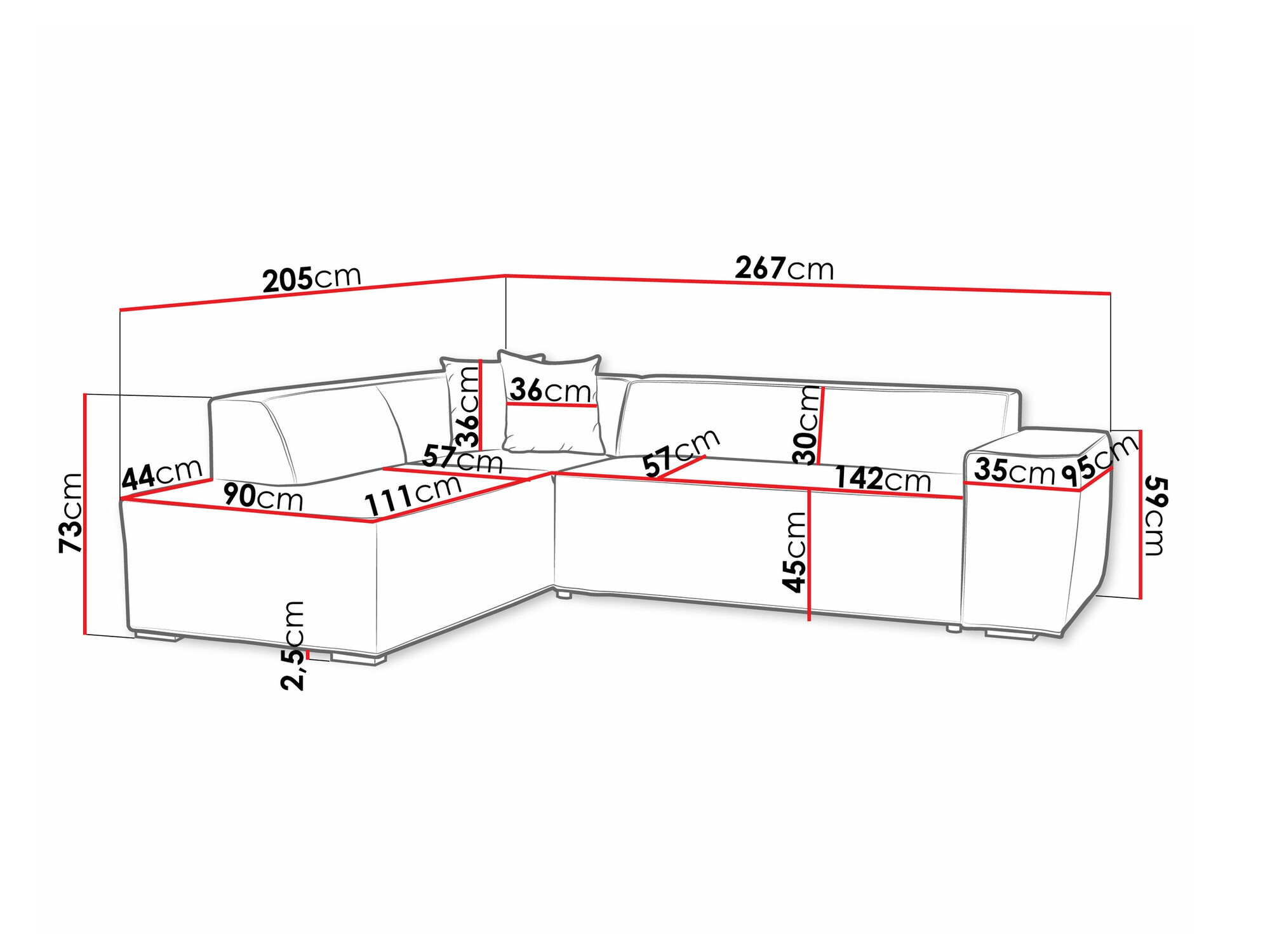 Sofá rinconero Comfivo 289 (Zetta 295 + Zetta 291)