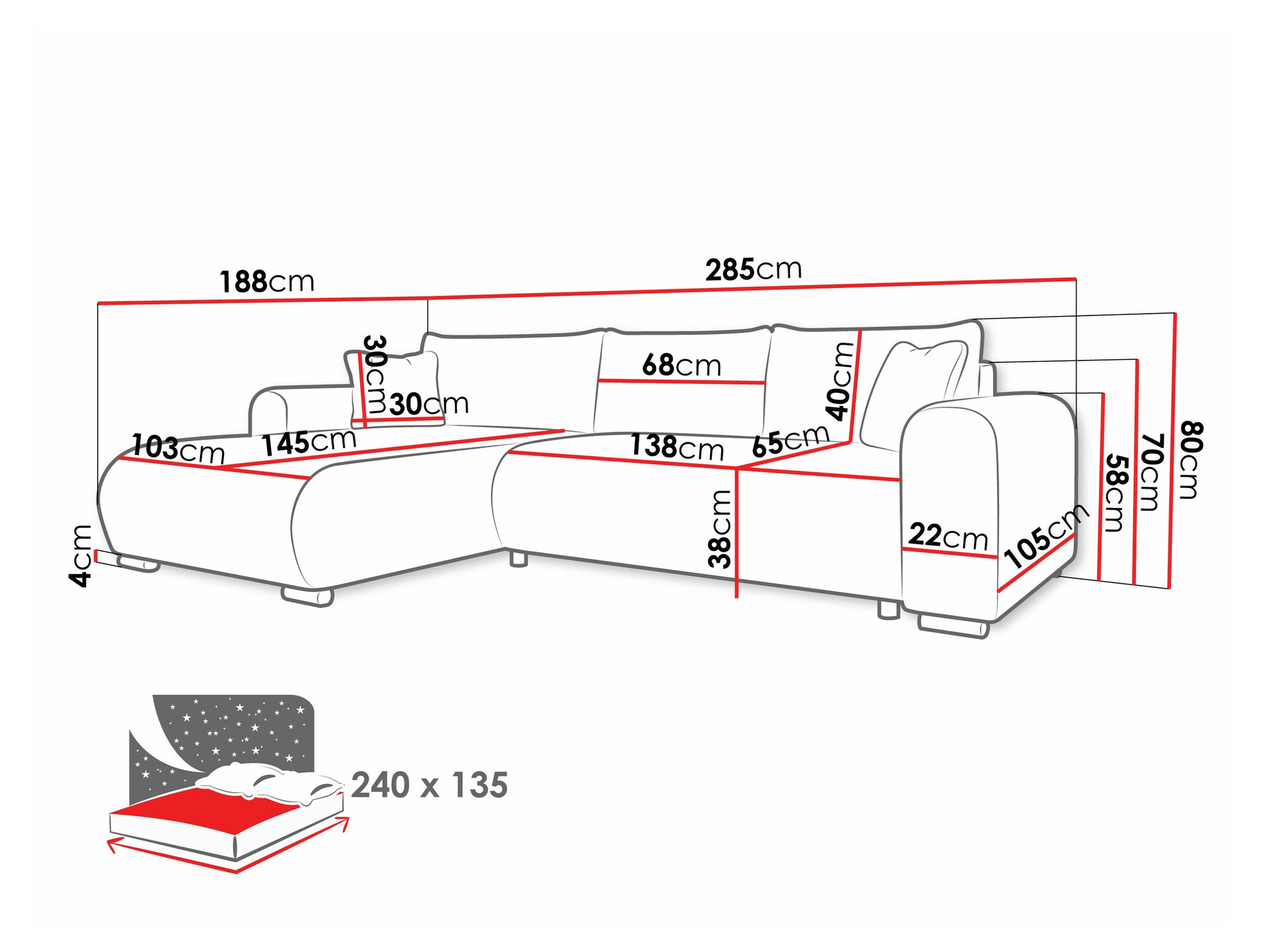 Sofá rinconero Comfivo 410 (Coral 75)